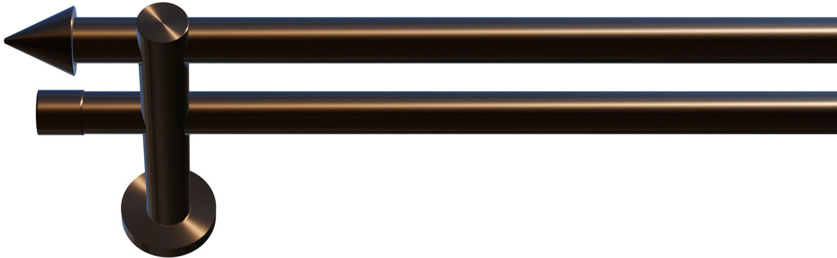indeko Gardinenstange "Calais" Ø 20 mm 2 läufig-läufig Wunschmaßlänge Komplett-Set inkl. Montagematerial