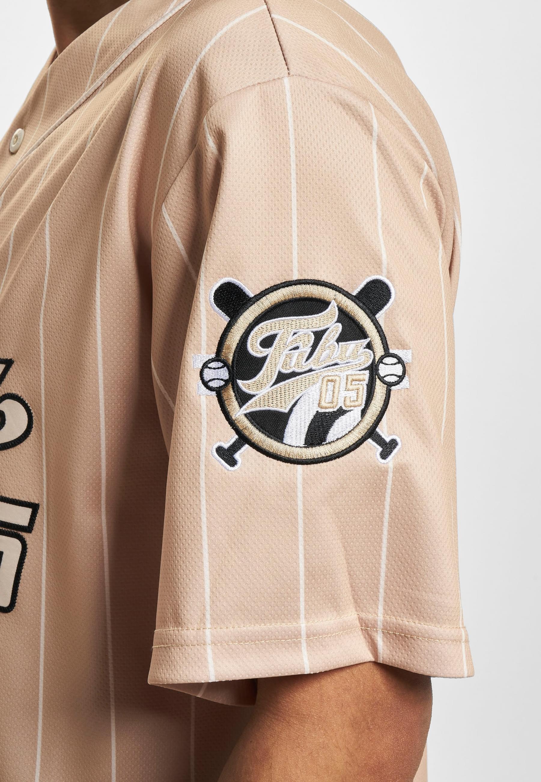 Fubu Langarmhemd »Fubu Herren FM232-003-2 FUBU Varsity Pinstripe Baseball Jersey«, (1 tlg.)