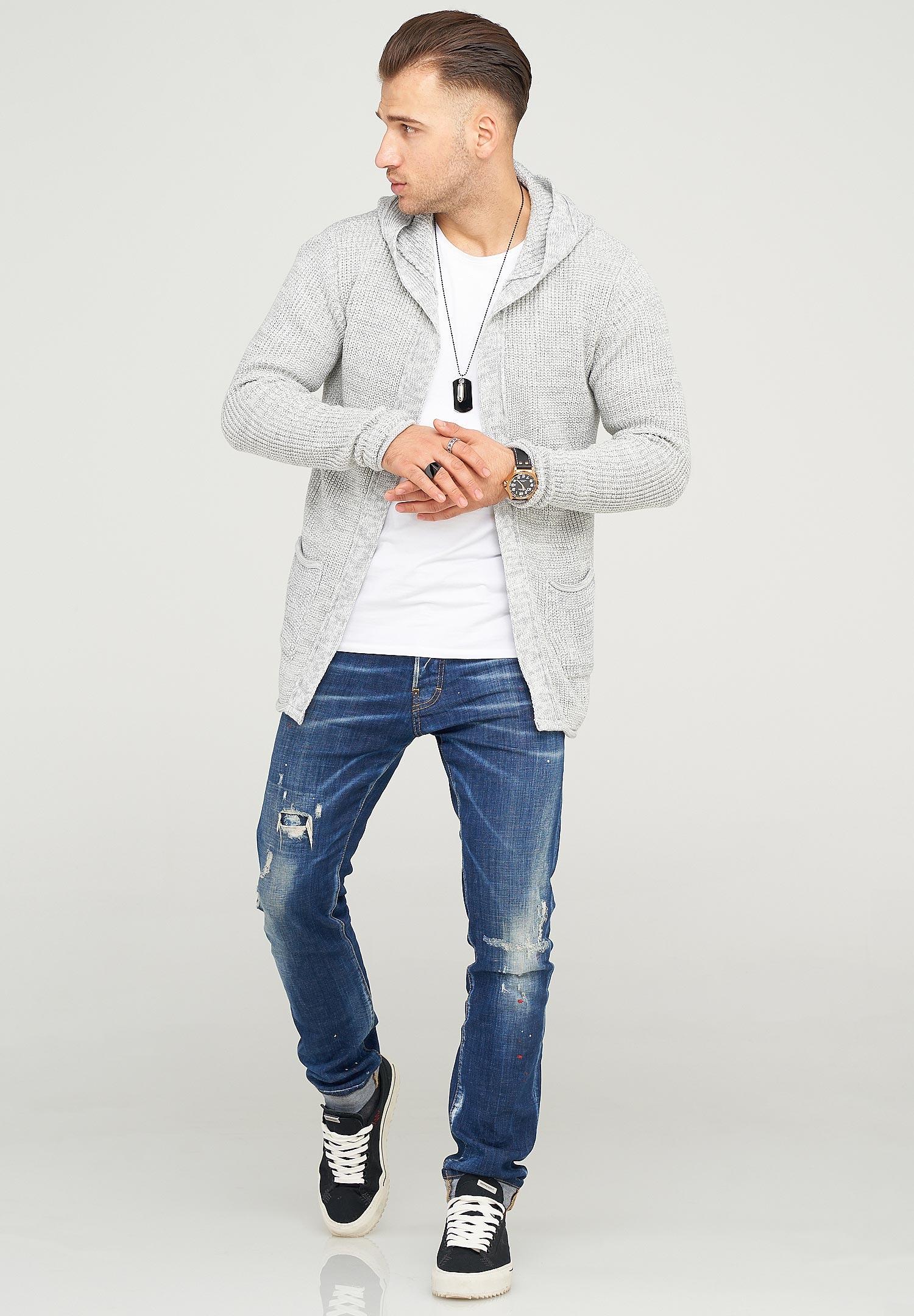 behype Strickjacke »NELIAN«, im Grobstrick-Stil