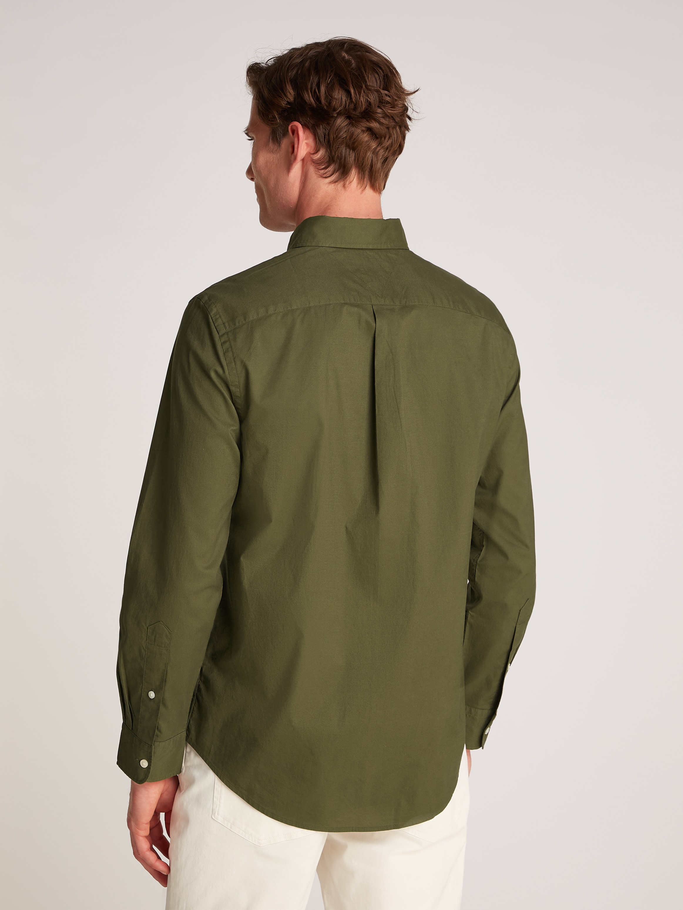 Tommy Hilfiger Businesshemd »FLEX POPLIN SOLID RF SHIRT 1«, mit Logostickerei