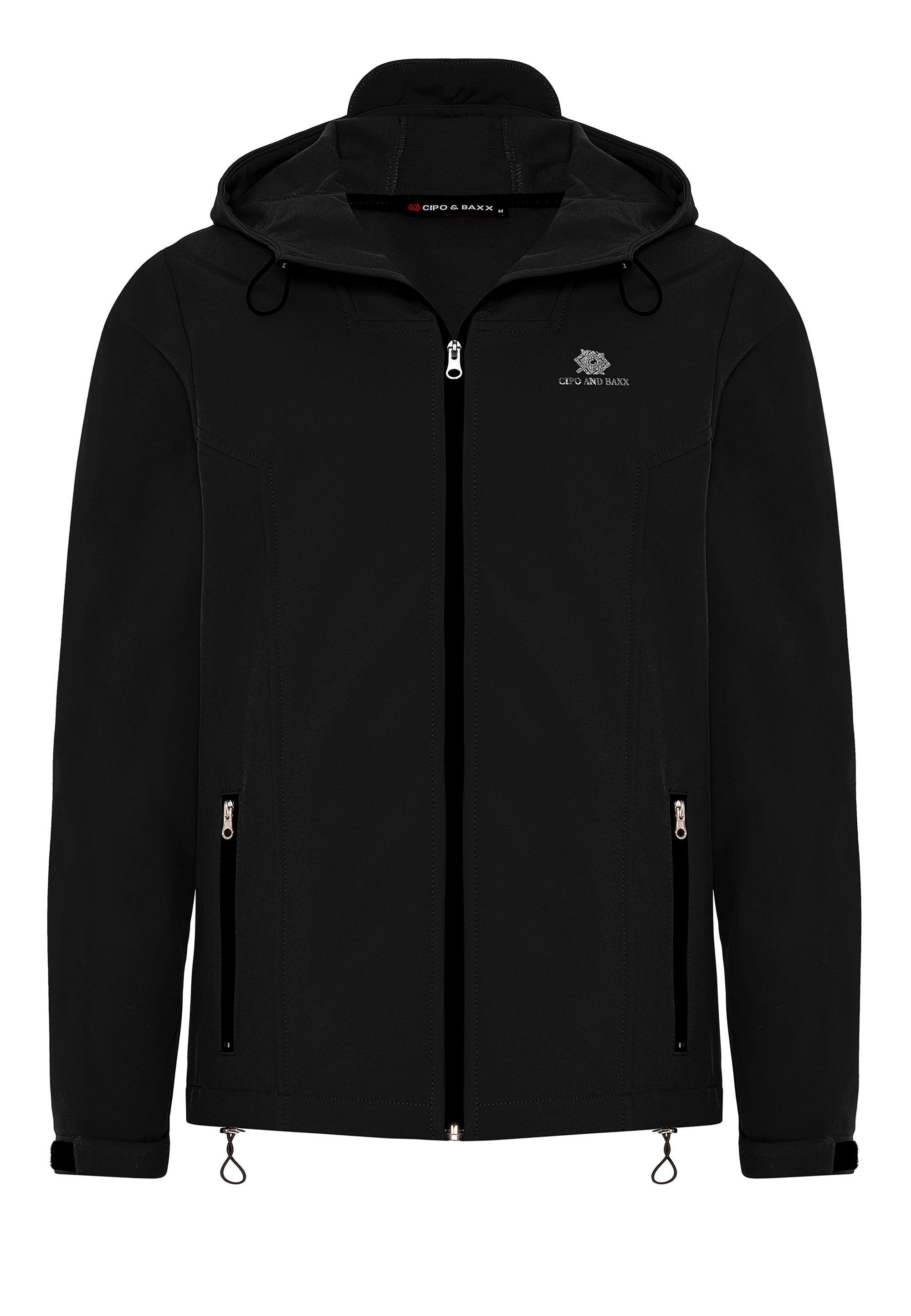 Cipo & Baxx Funktionsjacke "Jacke" mit Kapuze im unifarbenen Look günstig online kaufen