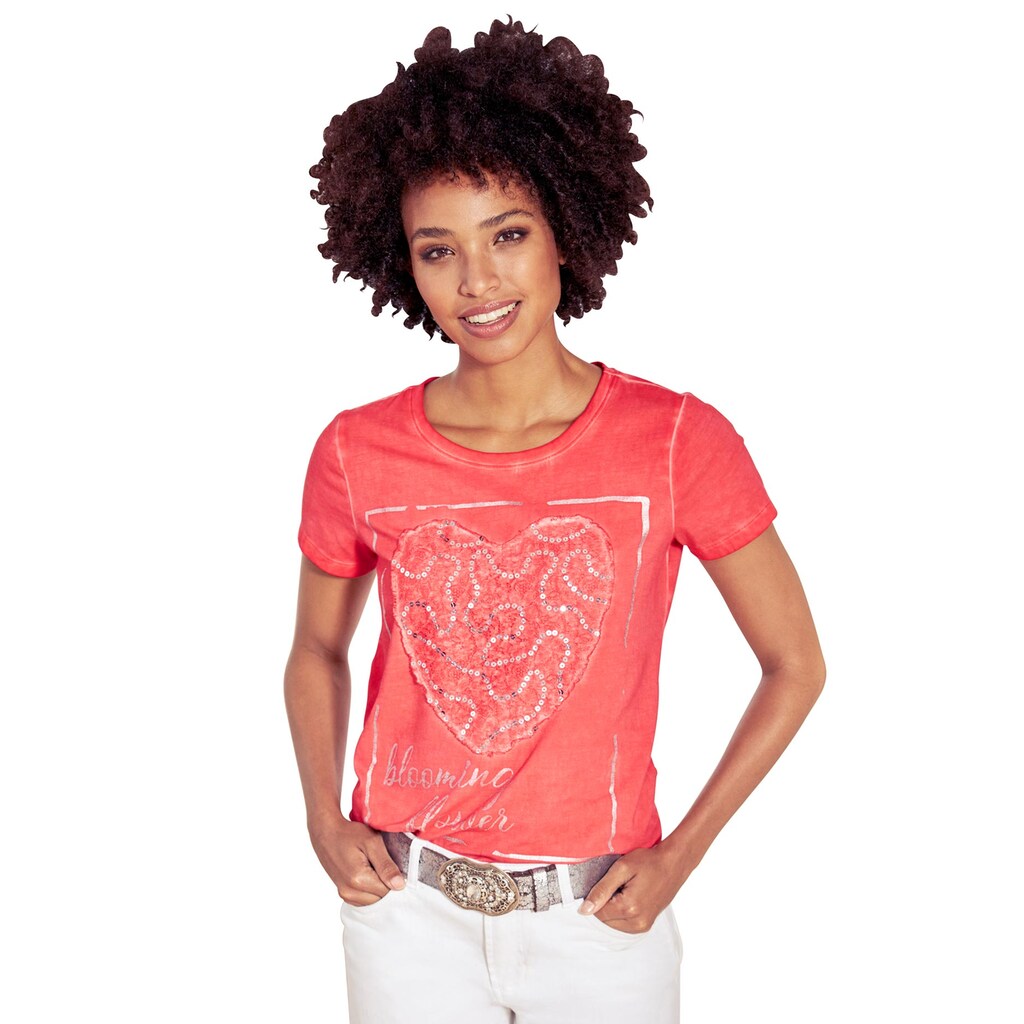 Damenmode Shirts & Sweatshirts LINEA TESINI by Heine Kurzarmshirt »Shirt«, (1 tlg.) hummer Damenmode Shirts & Sweatshirts LINEA TESINI by Heine Kurzarmshirt »Shirt«, (1 tlg.) hummer