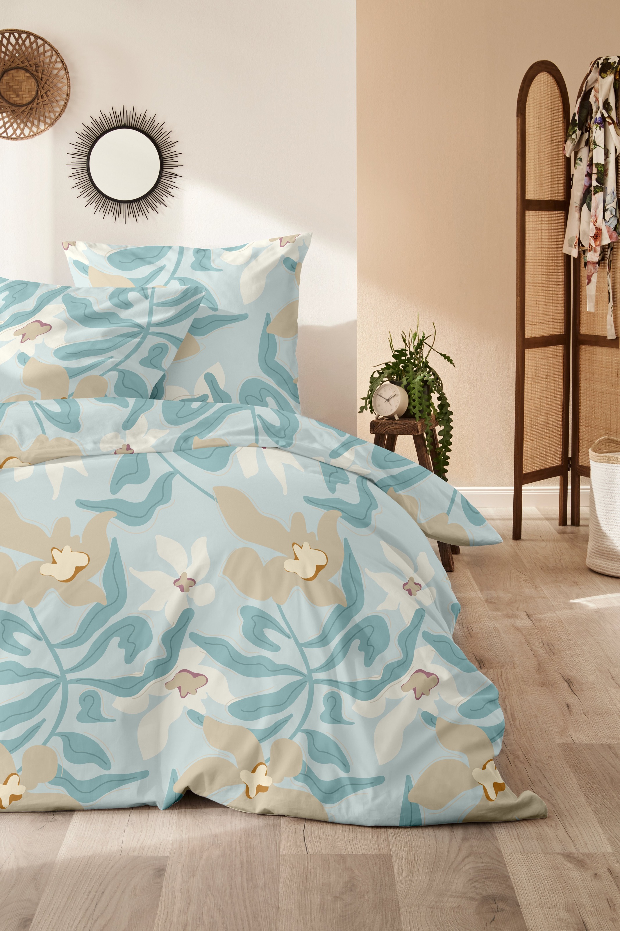 Primera Bettwäsche "Biber-Bettwäsche Matisse" 2 Stk. mit verspieltem Blumen günstig online kaufen