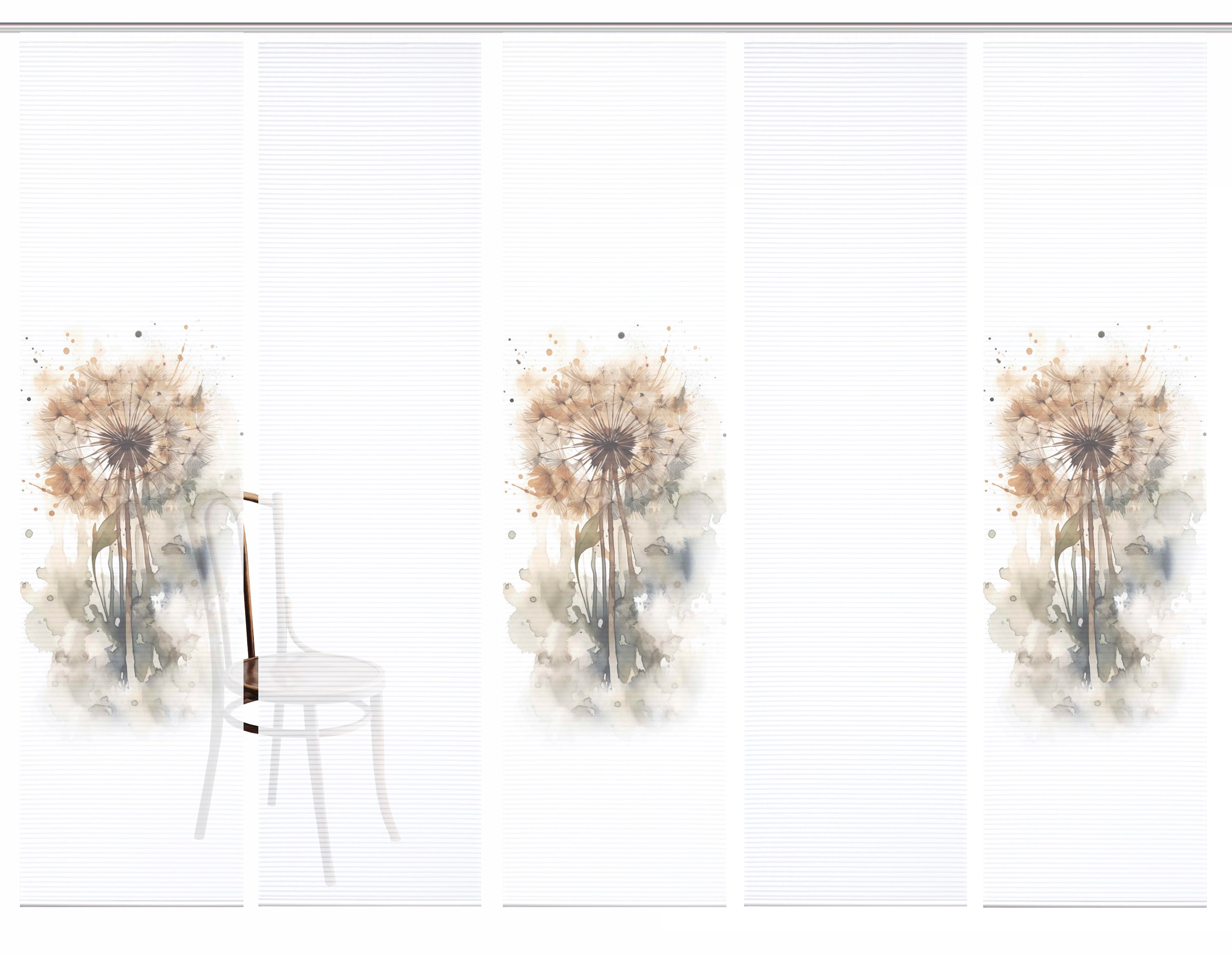 HOME in green Schiebegardine »AMARANDE« Paneelwagen 5 Stk. tlg. Bambusoptik, SET, recycelt, Digitaldruck