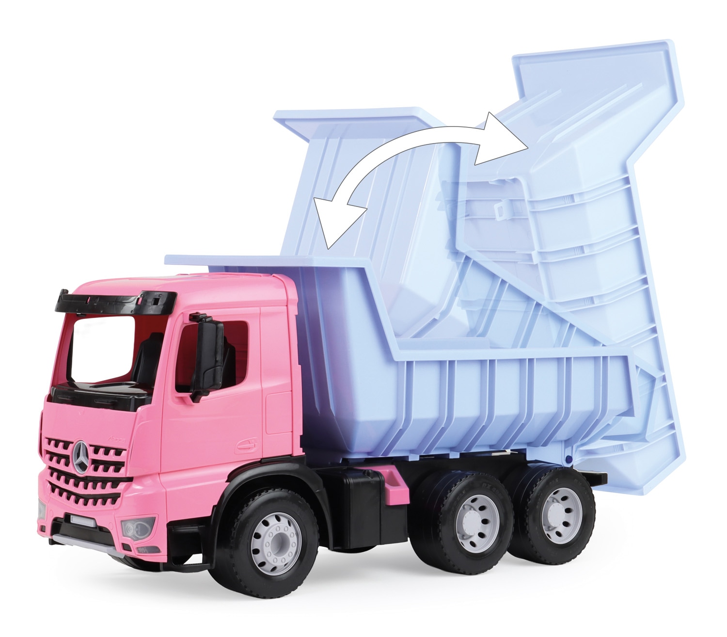 LENA Kinder Spielzeug-Kipper "Giga Trucks Muldenkipper Arocs Rosa"rosa, Kunststoff, T:67cm, Spielzeugfahrzeuge, Made in Europe