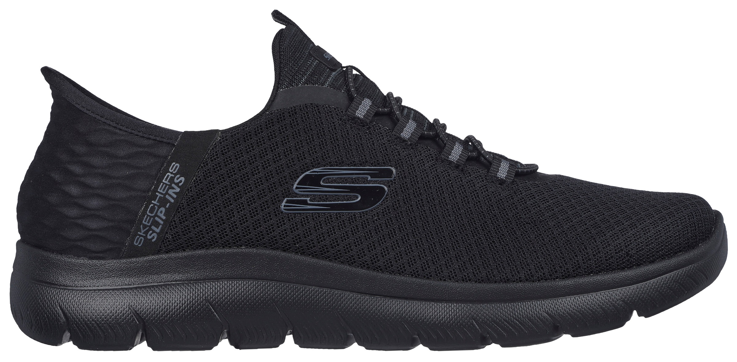 Slip-On Sneaker SKECHERS "SUMMITS-HIGH RANGE", Herren, Gr. 42, schwarz, Textil, Schuhe, Slipper, Freizeitschuh, Halbschuh in veganer Verarbeitung, Topseller 3