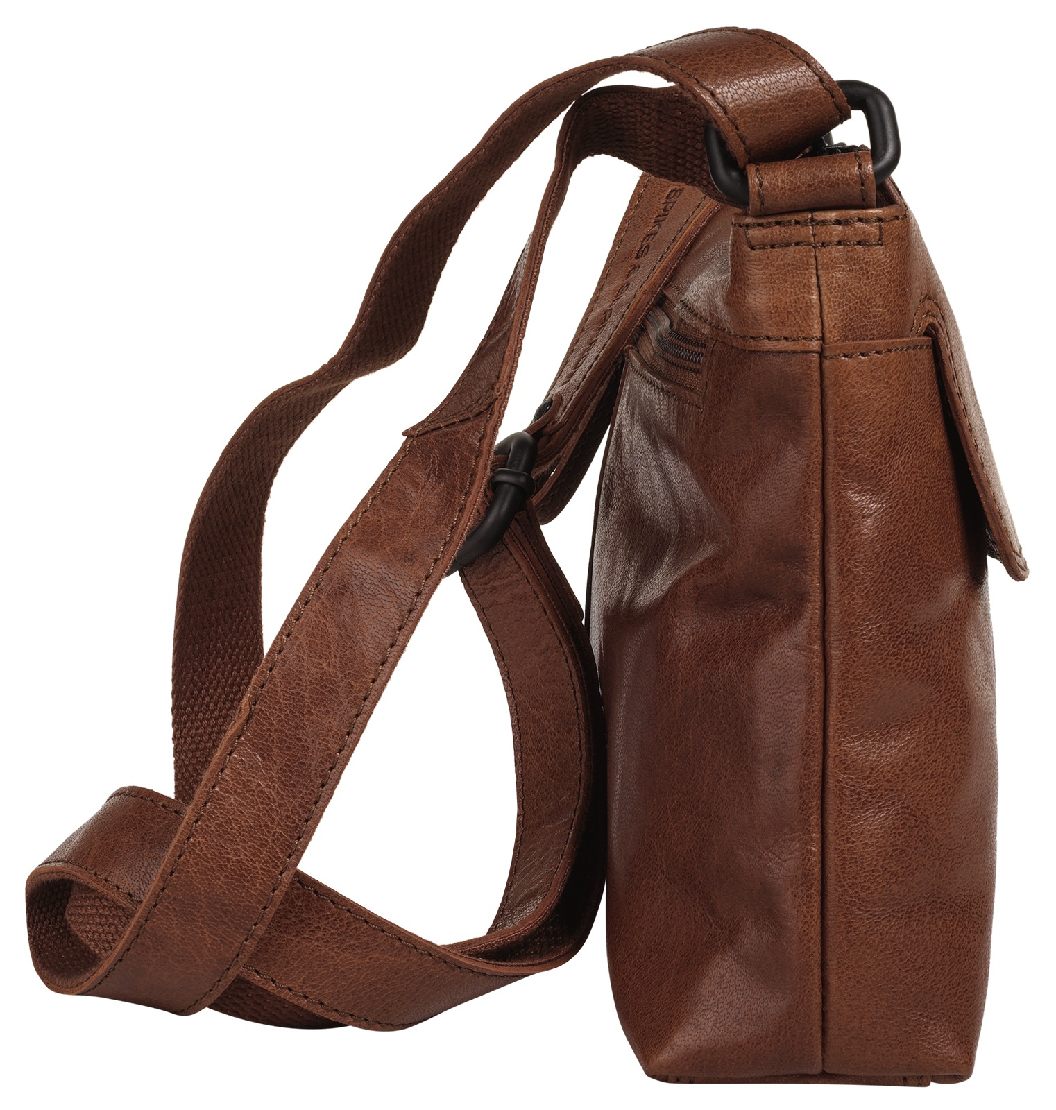 Umhängetasche SPIKES & SPARROW, Damen, Gr. B/H/T: 22cm x 18cm x 6cm onesize, braun (cognac), Leder, Taschen Umhängetasche, echt Leder 3