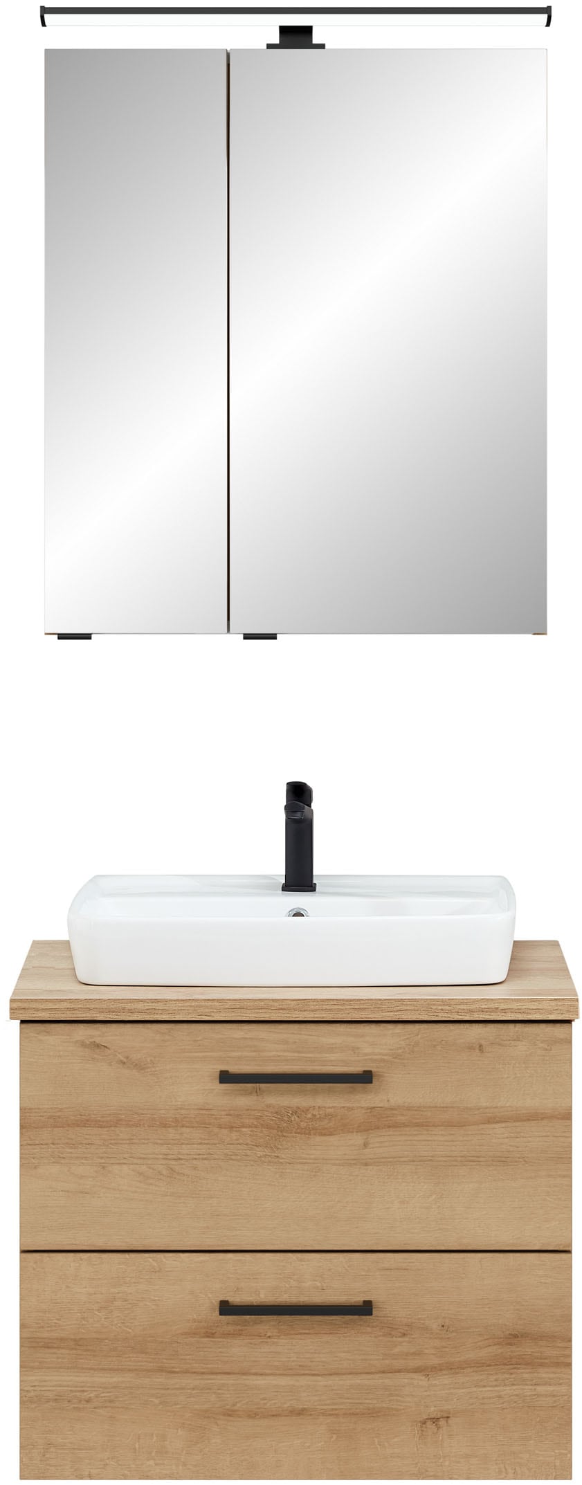 Saphir Badezimmer-Set "3-tlg. Keramikwaschtisch mit Waschtischunterschrank" 4 Stk. tlg.