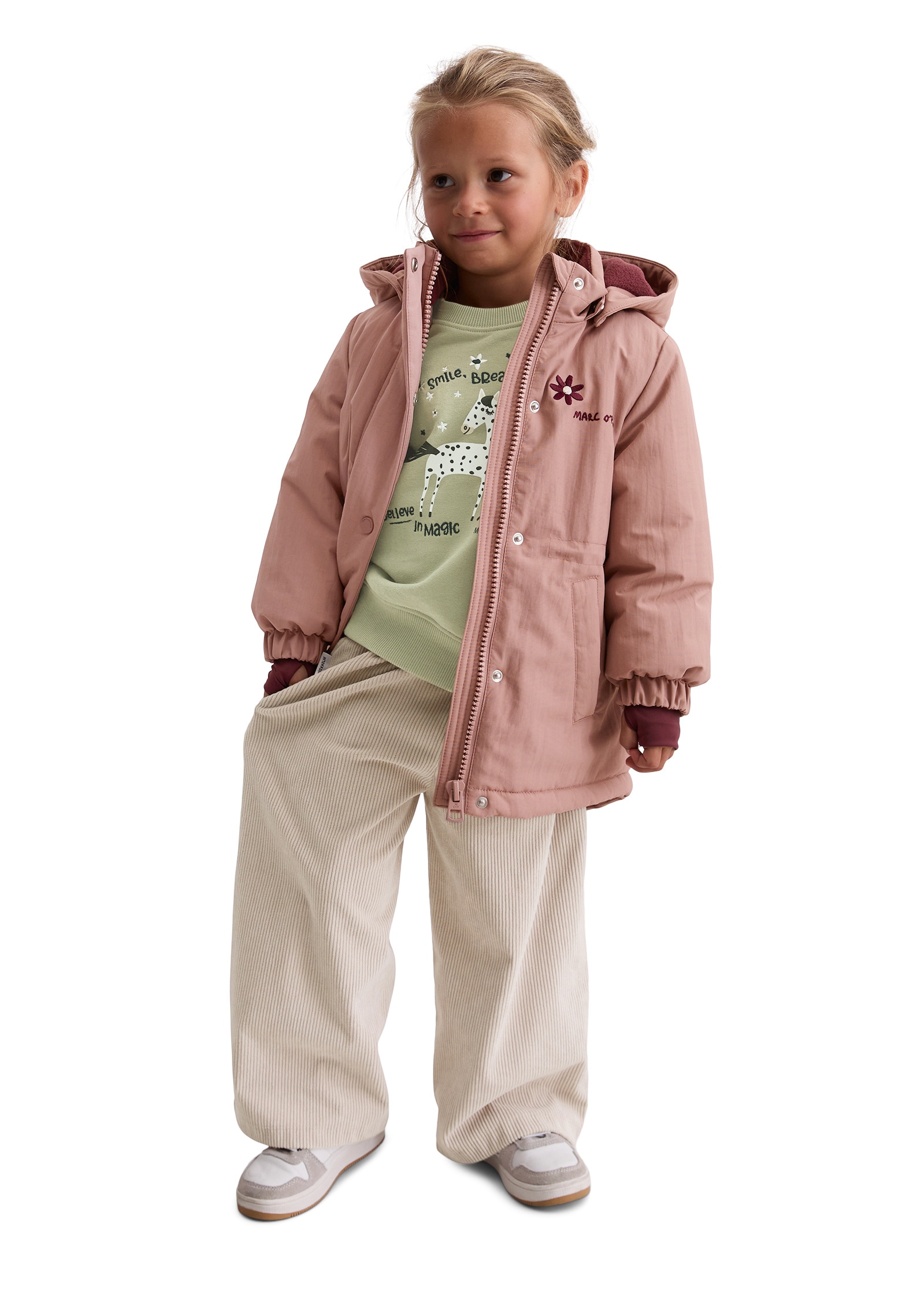 Marc O'Polo Outdoorjacke »mit weichem Fleecefutter«, mit Kapuze