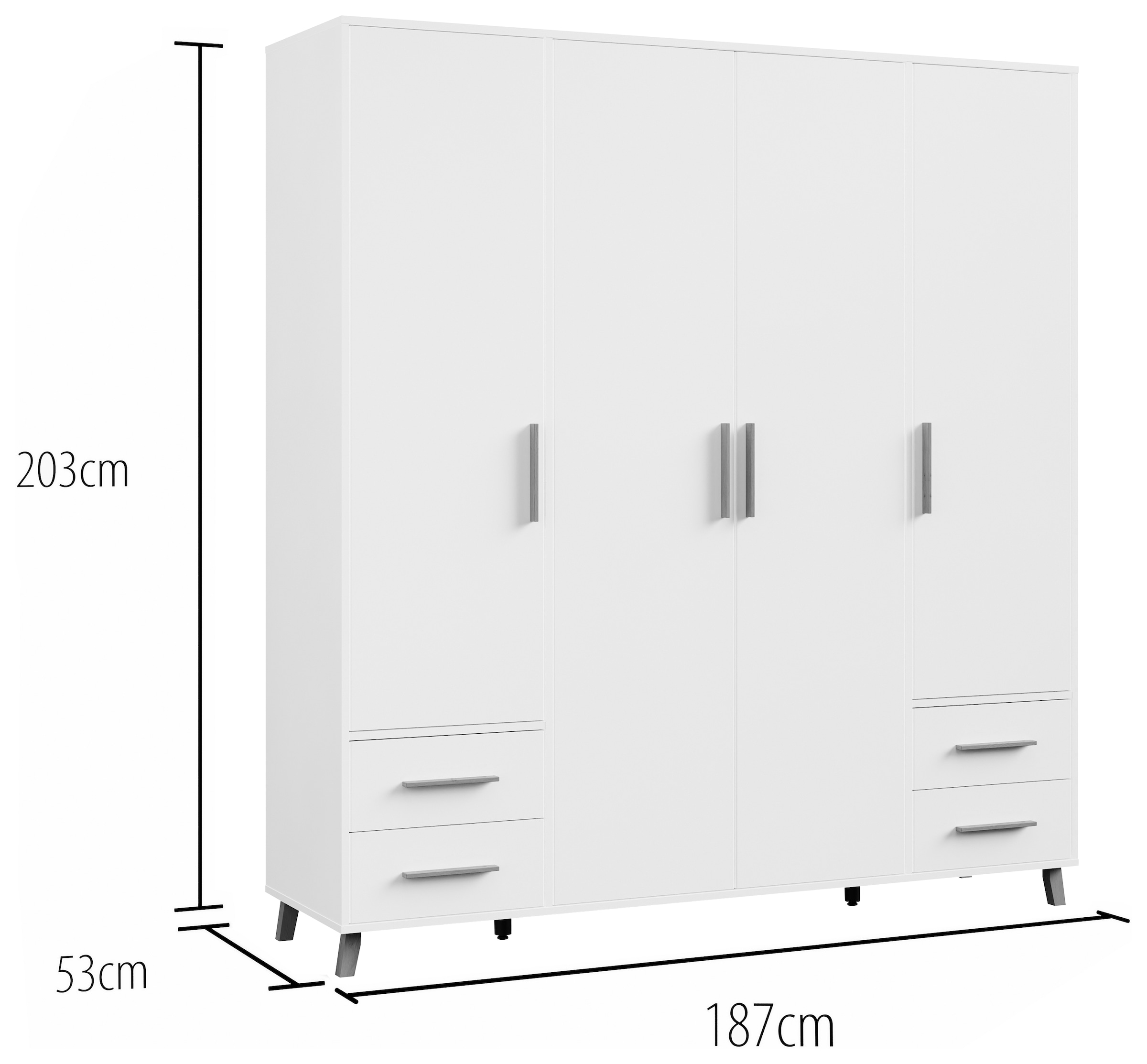 rauch Drehtürenschrank »Kleiderschrank Schrank Garderobe Wäscheschrank SHINJO«, (in 3 verschiedenen Ausstattungen BASIC/CLASSIC/PREMIUM), Griffe und Füße aus Massivholz mit 2 Schubladen MADE IN GERMANY