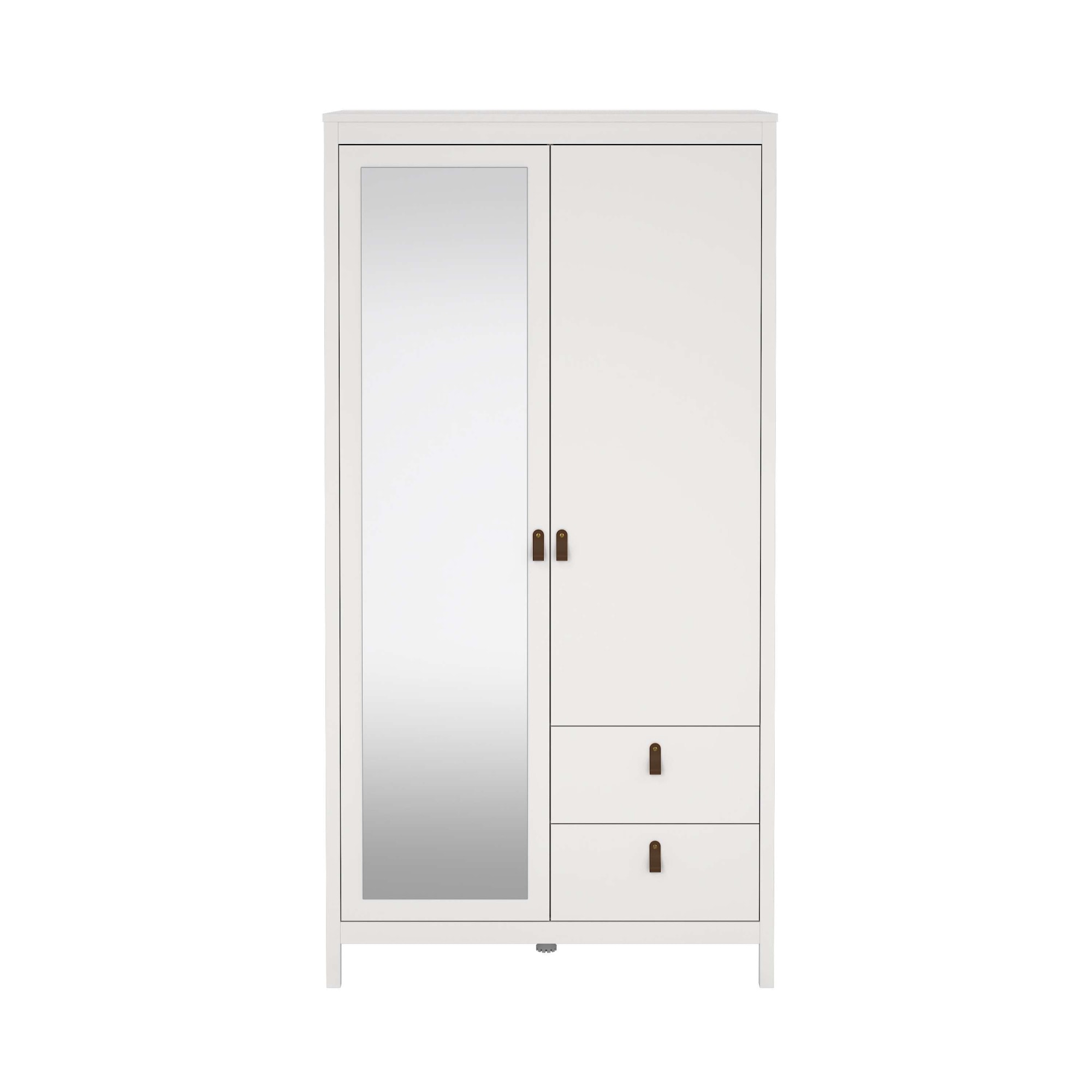 Home affaire Drehtürenschrank »Madrid, Schrank, Kleiderschrank« Skandinavisches Design, Wahlweise Leder- oder Metallgriffe, Spiegel
