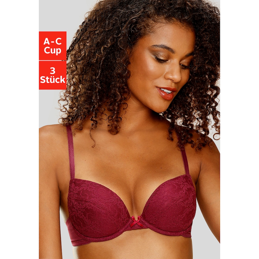 petite fleur Push-up-BH, (Packung, 3 Stück)