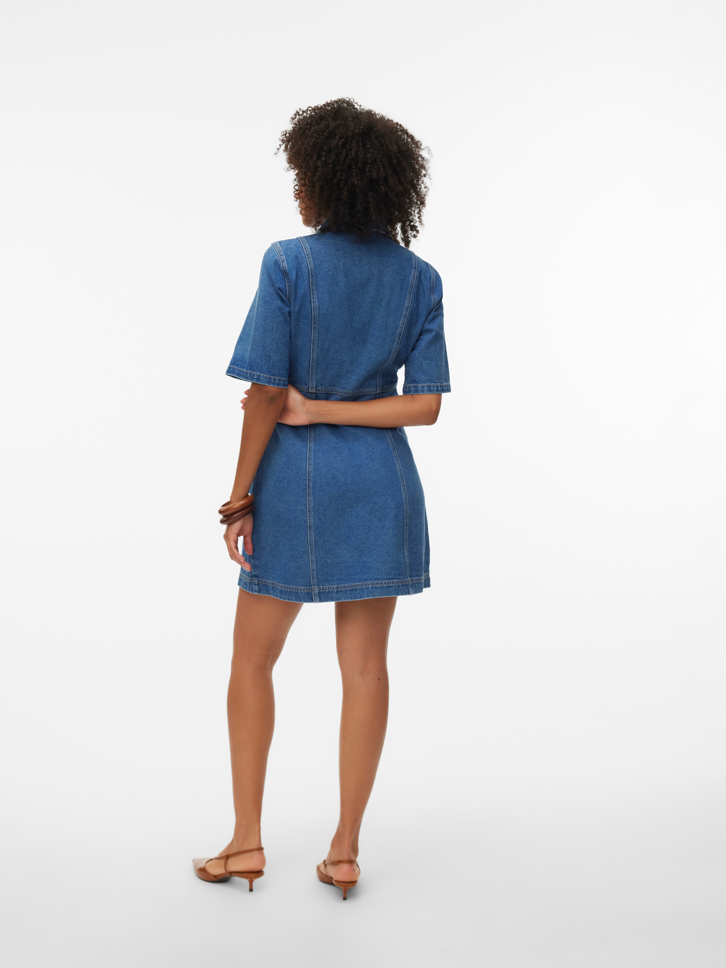 Thumbnail - Vero Moda Jeanskleid "VMDAISY 2/4 SHORT DENIM DRESS NOOS" Baumwolle