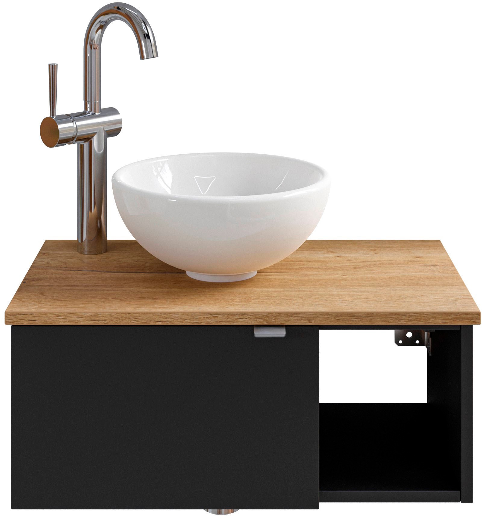 Saphir Badmöbel-Set »Serie 6915«, (4 St.), Gäste-Bad, 70 cm breit, mit LED-Spiegel, offenem Fach und 1 Tür