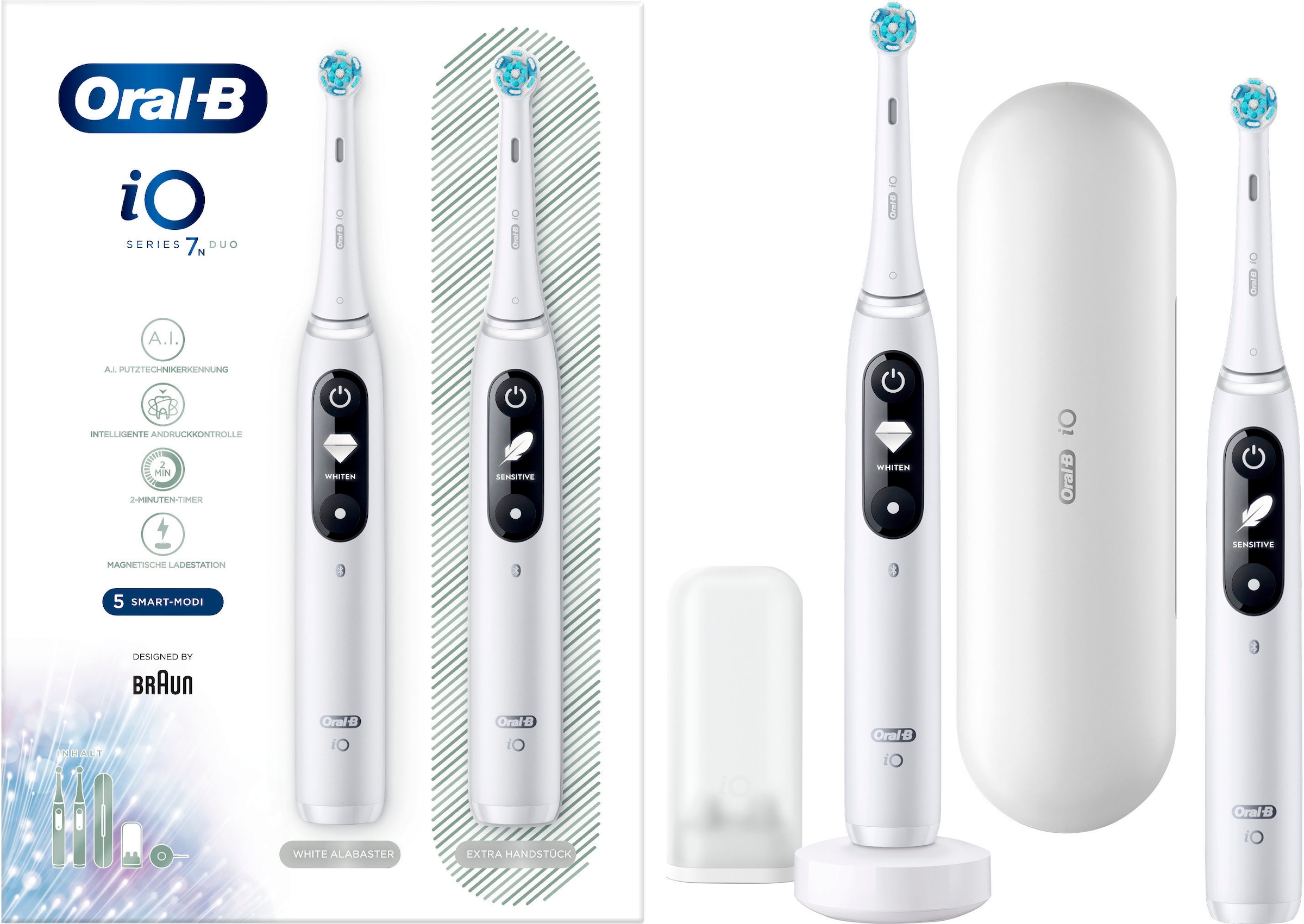 Oral B Elektrische Zahnbürste »iO Series 7N mit 2. Handstück«, 2 St.  Aufsteckbürsten, Magnet-Technologie bestellen | BAUR