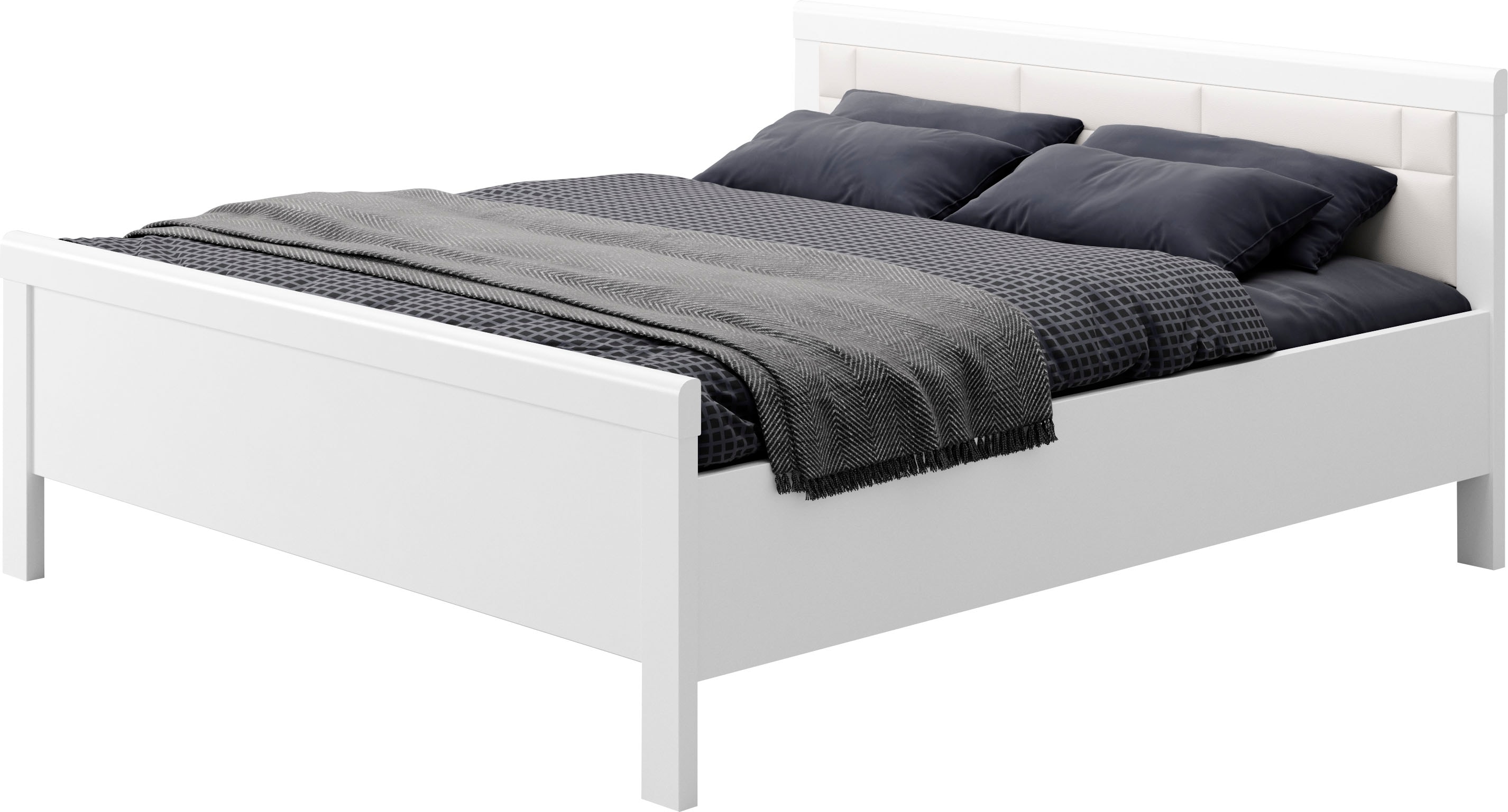 priess Einzelbett "Arnsberg Komfortbett mit flexibel höhenverstellbarer Liegefläche" gepolstertes Kopfteil, Made in Germany mit Blauem Engel und Goldenem M