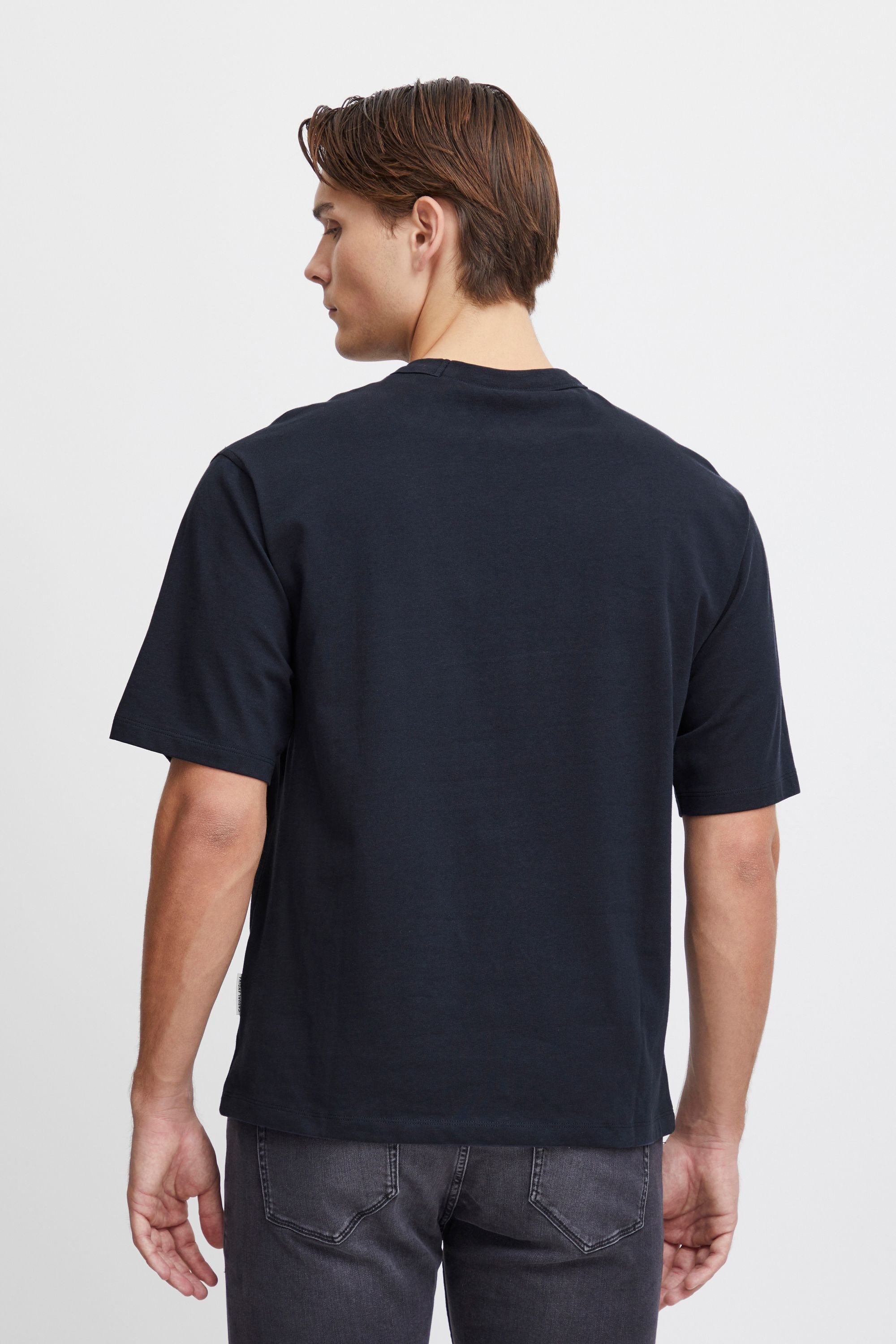 T-Shirt CASUAL FRIDAY "T-Shirt CFTue", Herren, Gr. L, blau (schwarz navy), Web, Obermaterial: 100% Baumwolle CO., relaxed fit normal, Rundhals, Shirts T-Shirt 3