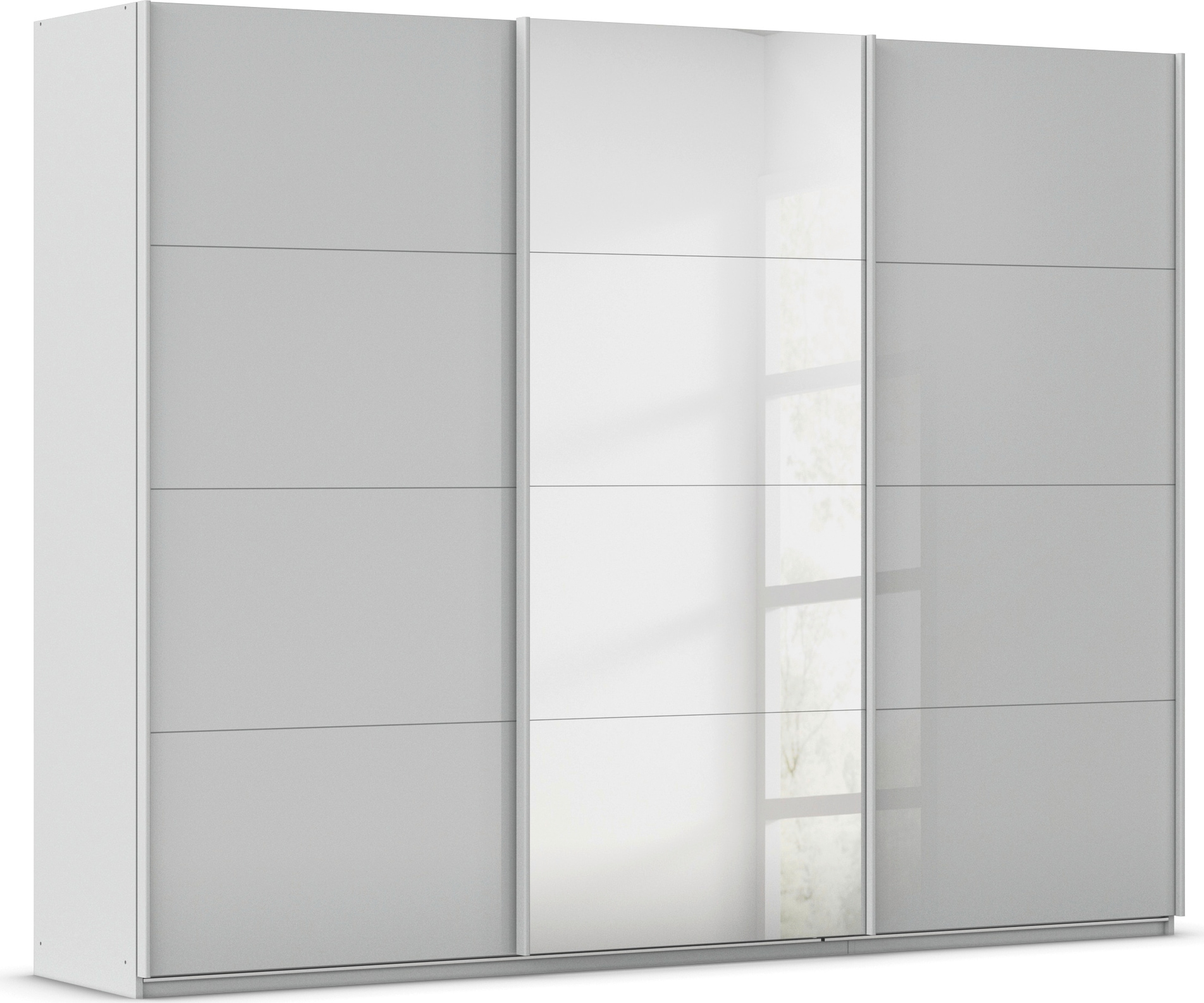 OTTO home Schwebetürenschrank "Kleiderschrank Kleiderschränke Schrank Garderobe AGORDO mit Glasfront" Breiten 203/271/315/360 cm, Höhen 210/229 cm, durchdachte Innenausstattung, in 4 Breiten und 2 Höhen MADE IN GERMANY