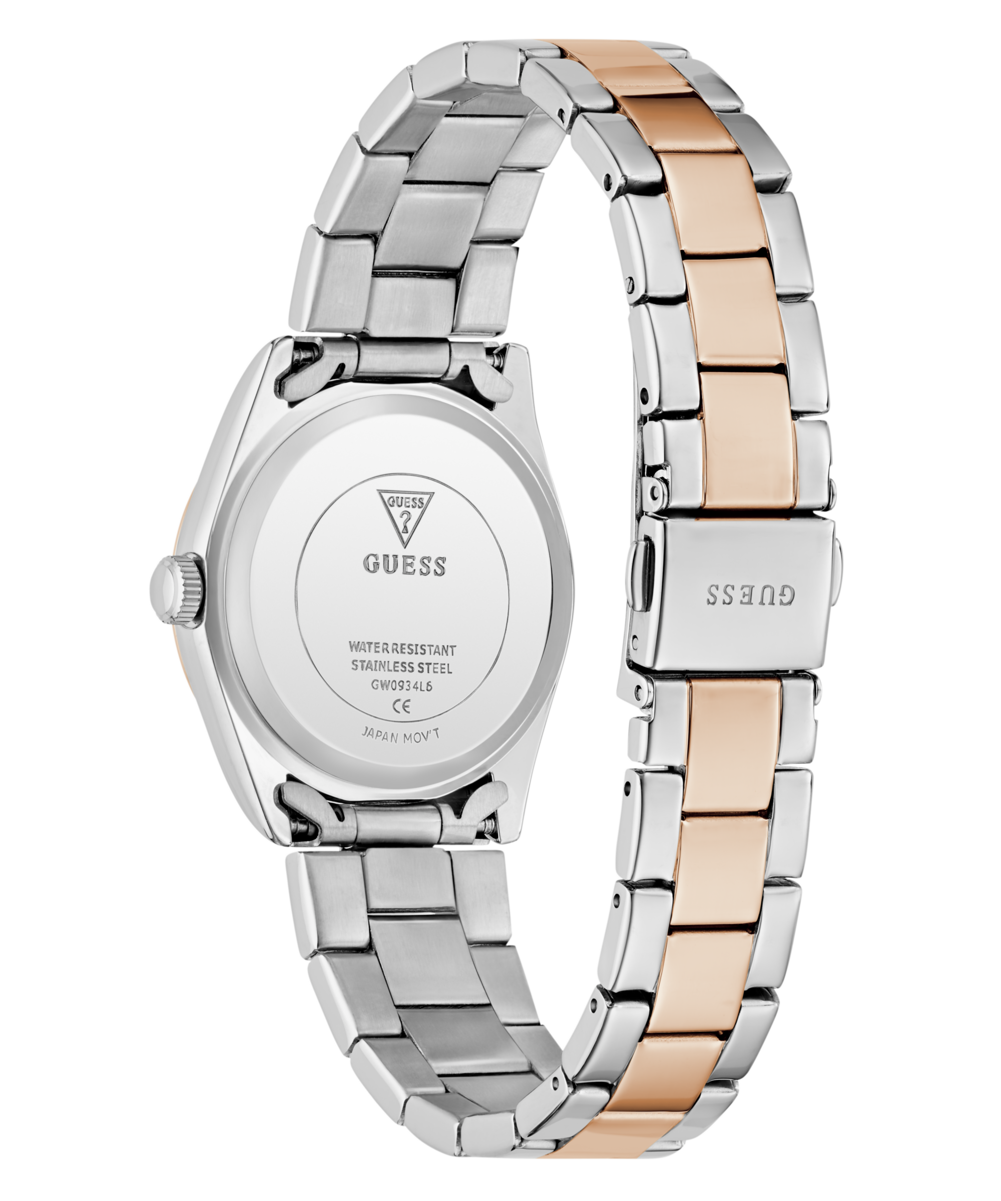 Guess Quarzuhr »ALICE« Armbanduhr, Damenuhr, Edelstahlarmband, Datum, Kristallglas
