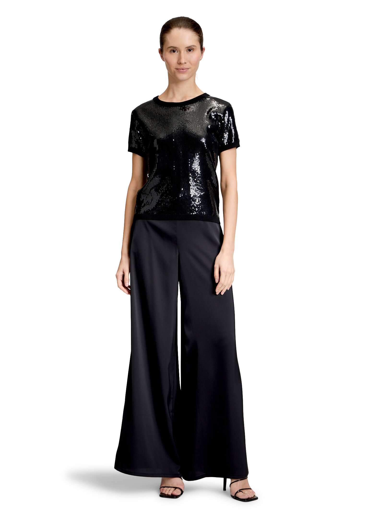Vera Mont Kurzarmshirt »Damen mit Rundhalsausschnitt« 1 Stk. Pailletten