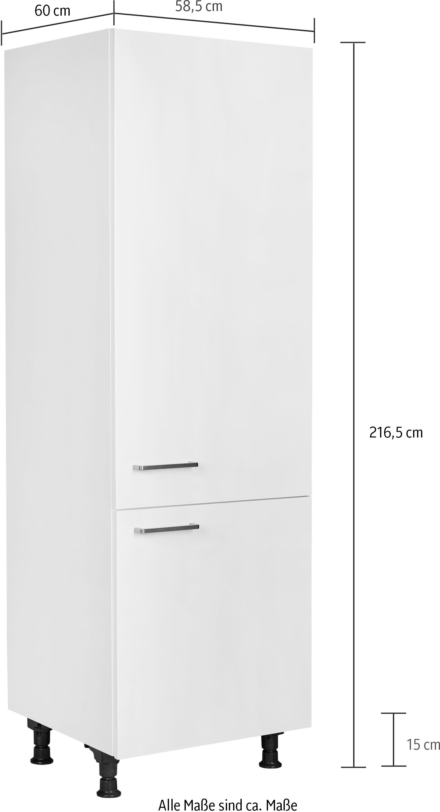nobilia® Kühlumbauschrank »"Touch", mit zwei Türen und zusätzlichem Einlegeboden,«, vormontiert, Ausrichtung wählbar, Breite/Höhe: 60/216,6 cm