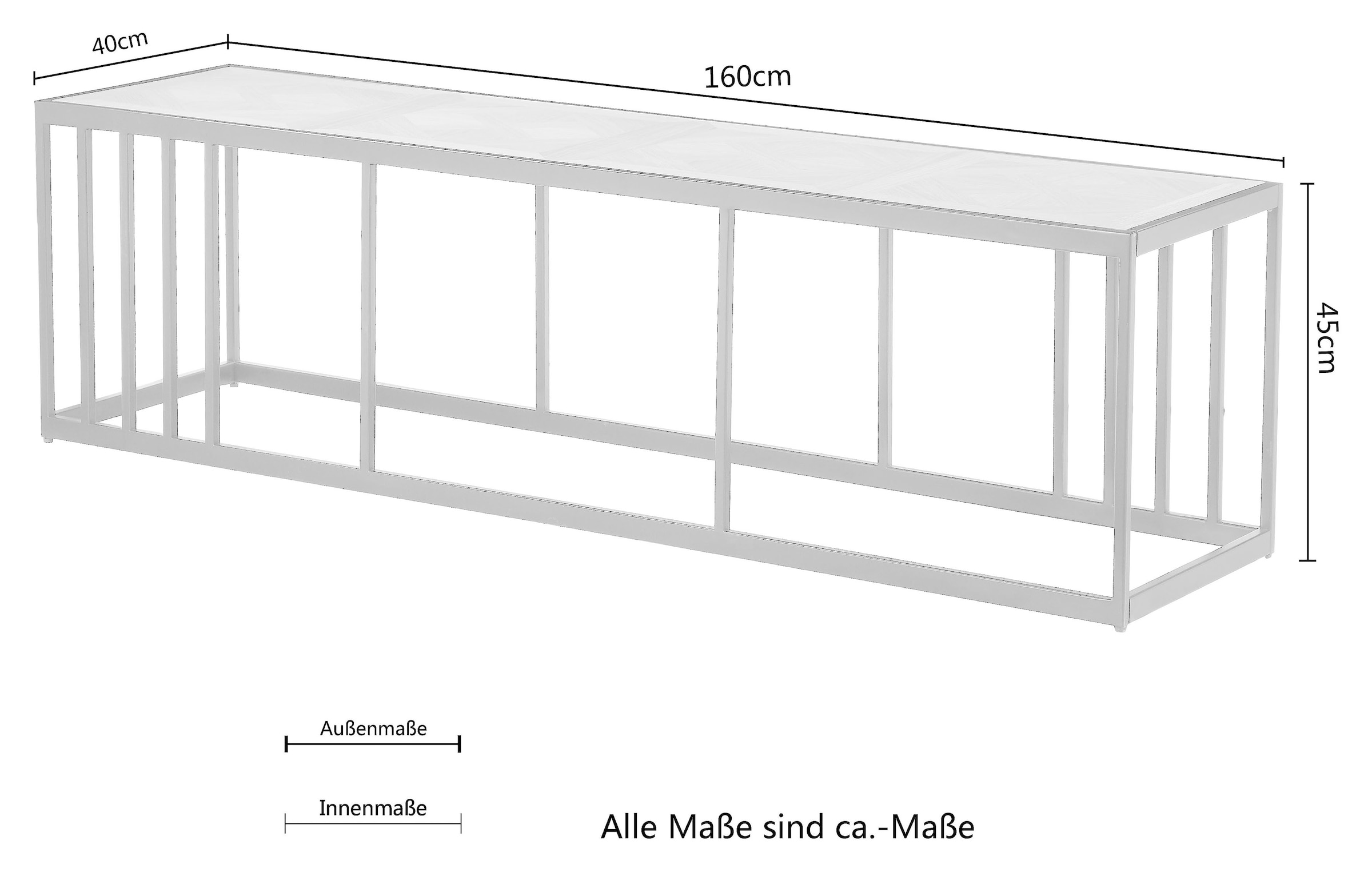 Home affaire Lowboard »Winding, TOPSELLER!«, aus MDF und Furnier, Füße aus Metall, Breite 160 cm