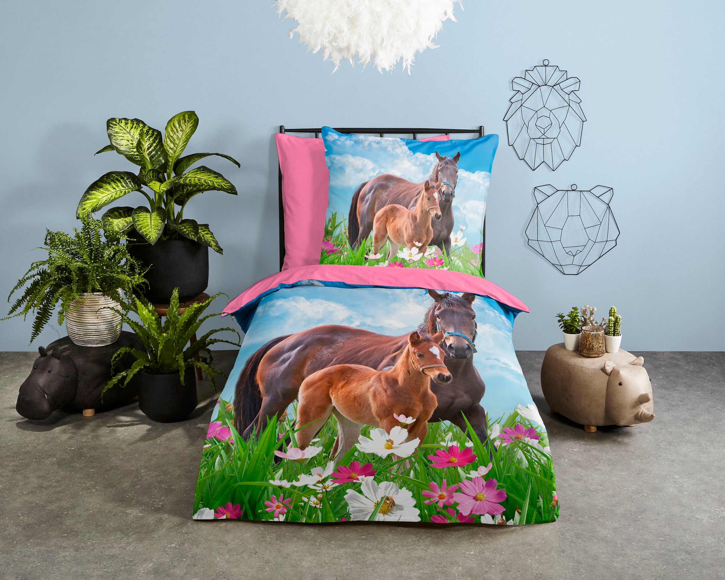 good morning Kinderbettwäsche "Dora" 2 Stk. tlg. Baumwolle, 135x200, Reißve günstig online kaufen