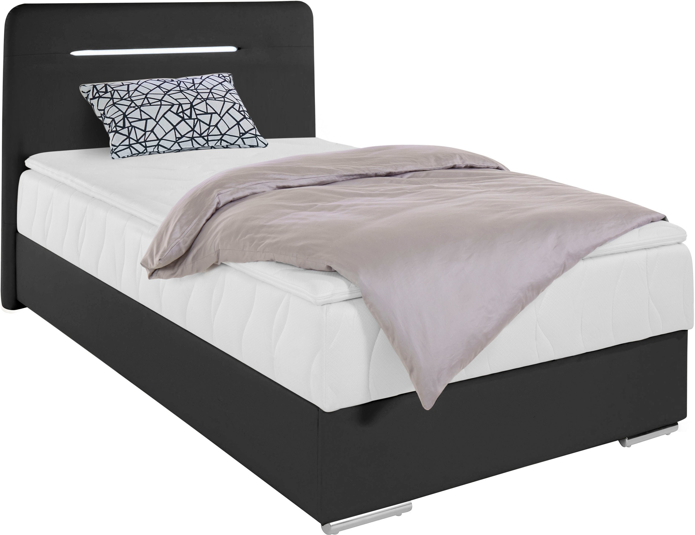 COTTA Boxbett »Lighstar«, inklusive LED-Beleuchtung, Topper, Bettkasten und Zierkissen