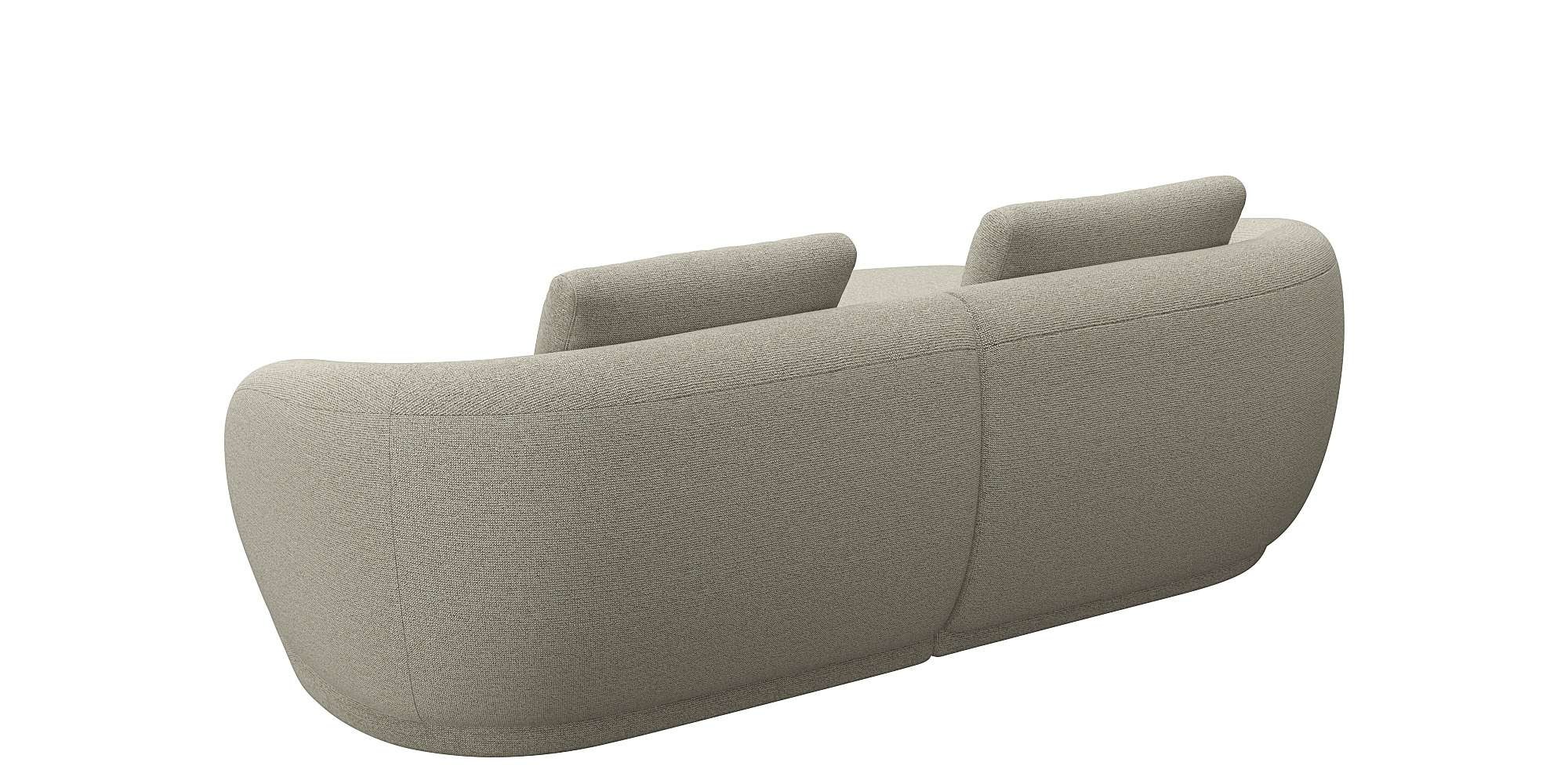 FLEXLUX Wohnlandschaft »Torino, rund, L-Form, Sofa-Ecke mit Recamiere, Longchair-Sofa«, Modernes, organisches Sofa-Design, Kaltschaum, Wellenunterfederung