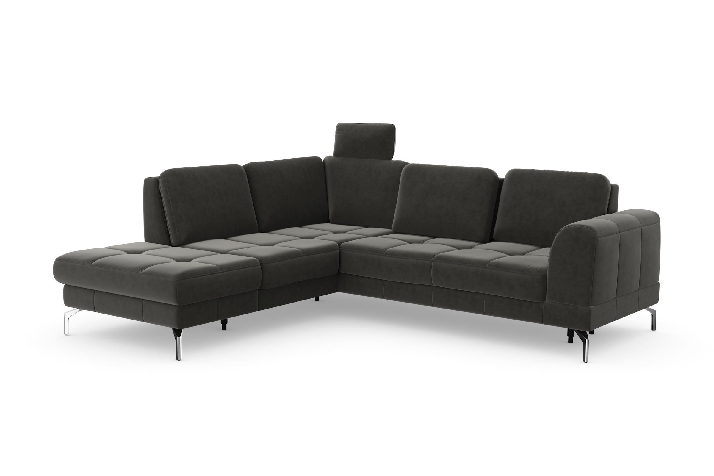sit&more Ecksofa »Bendigo L-Form«, inklusive Sitztiefenverstellung, Bodenfreiheit 15 cm, in 2 Fußfarben