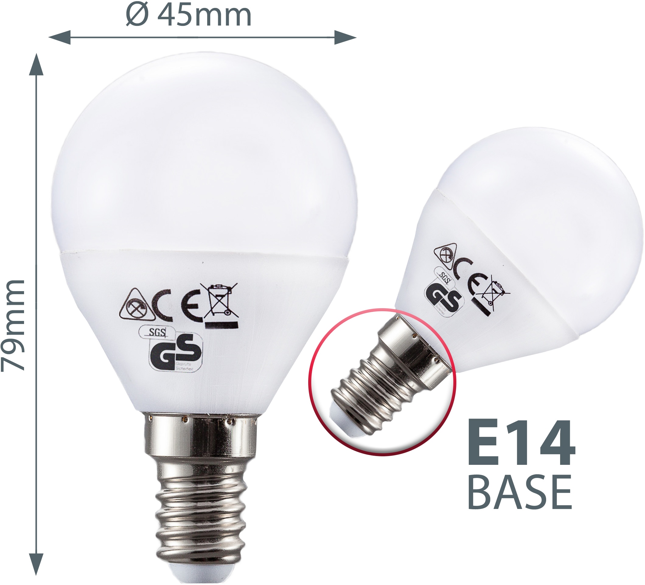 B.K.Licht LED-Leuchtmittel, E14, 5 St., Warmweiß, LED-Lampe Glühbirne 5 Watt 470 Lumen 3.000 Kelvin Energiesparlampe