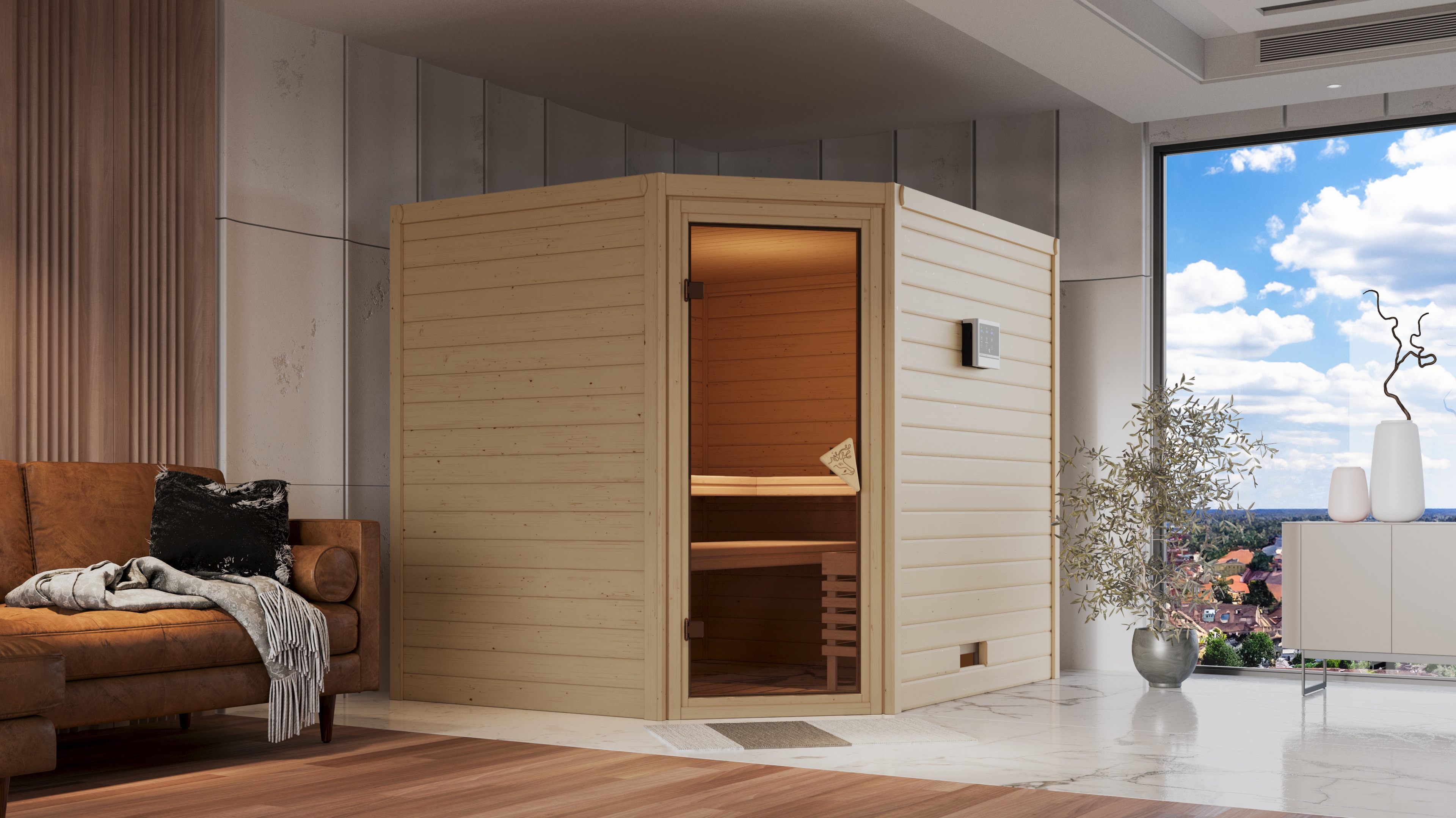 Karibu Sauna "Talida" Set, Ofen 9 KW externe Strg easy