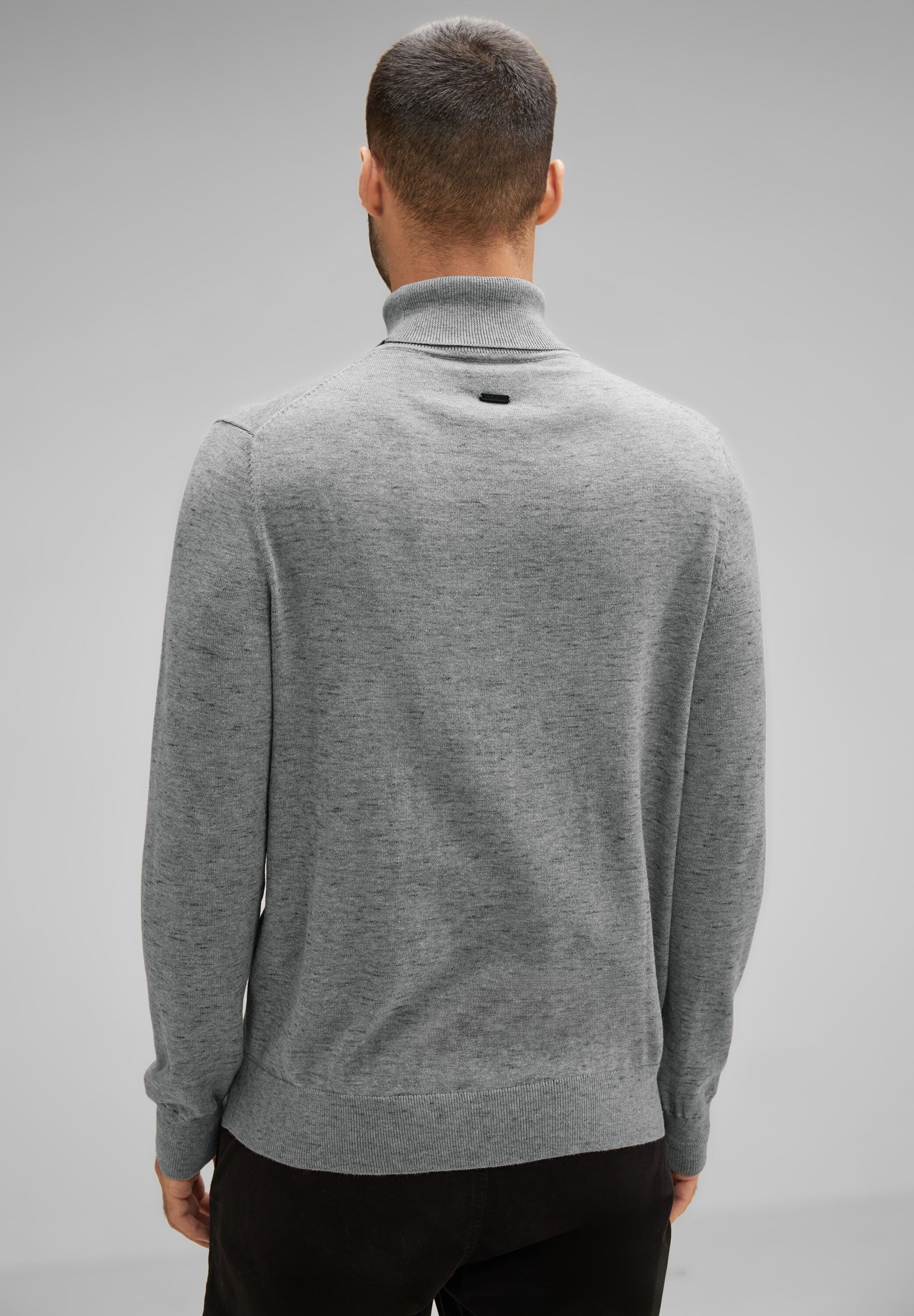 STREET ONE MEN Rollkragenpullover, in Melange Optik