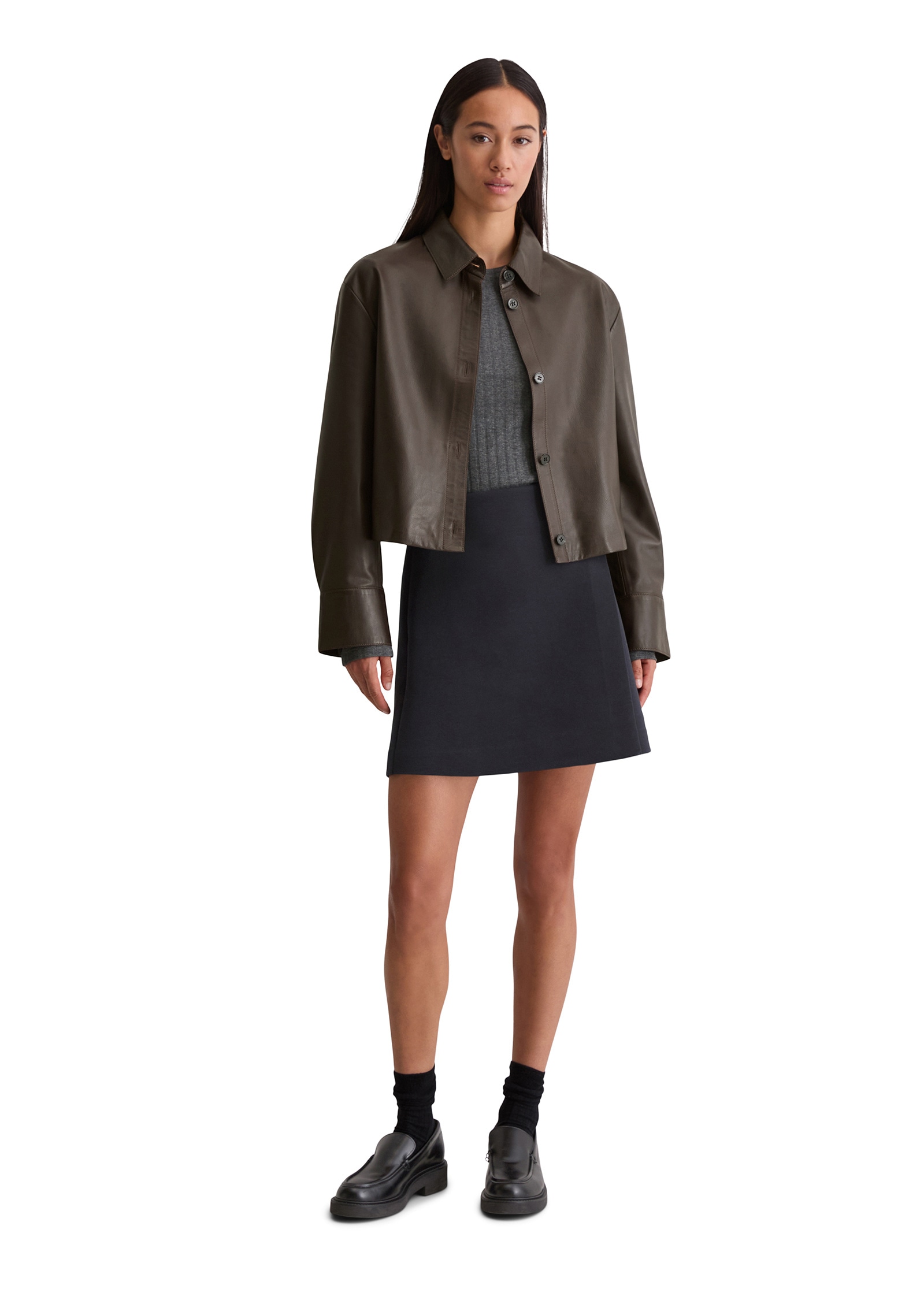 Marc O'Polo Langarmbluse »aus softem Lammleder«