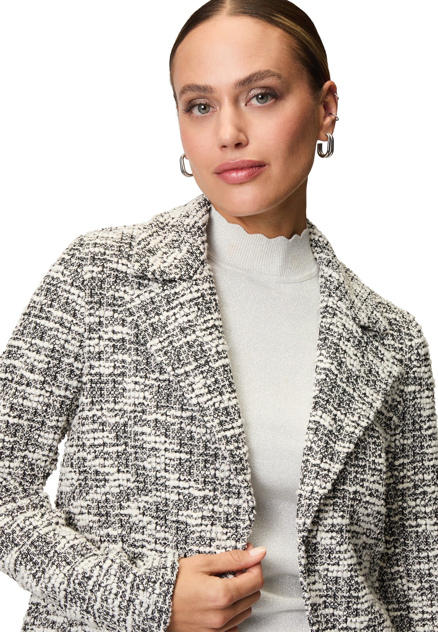 Zero Jackenblazer »zero Blazer Bouclè mit Reverskragen«, Plain/ohne Details