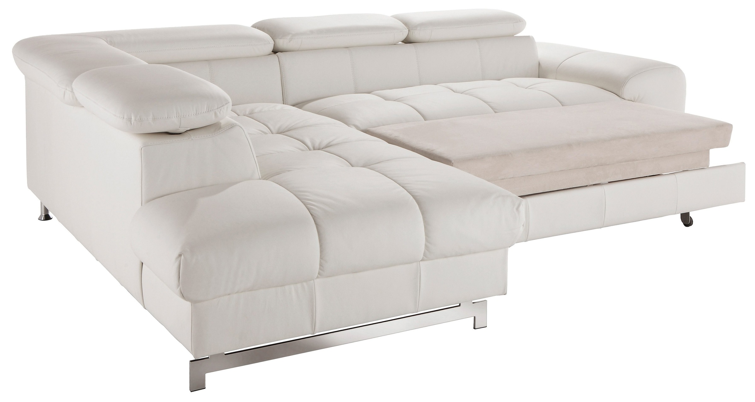 COTTA Ecksofa »Chef L-Form«, mit Kopfteilverstellung, edle Metallkufen, wahlweise mit Bettfunktion