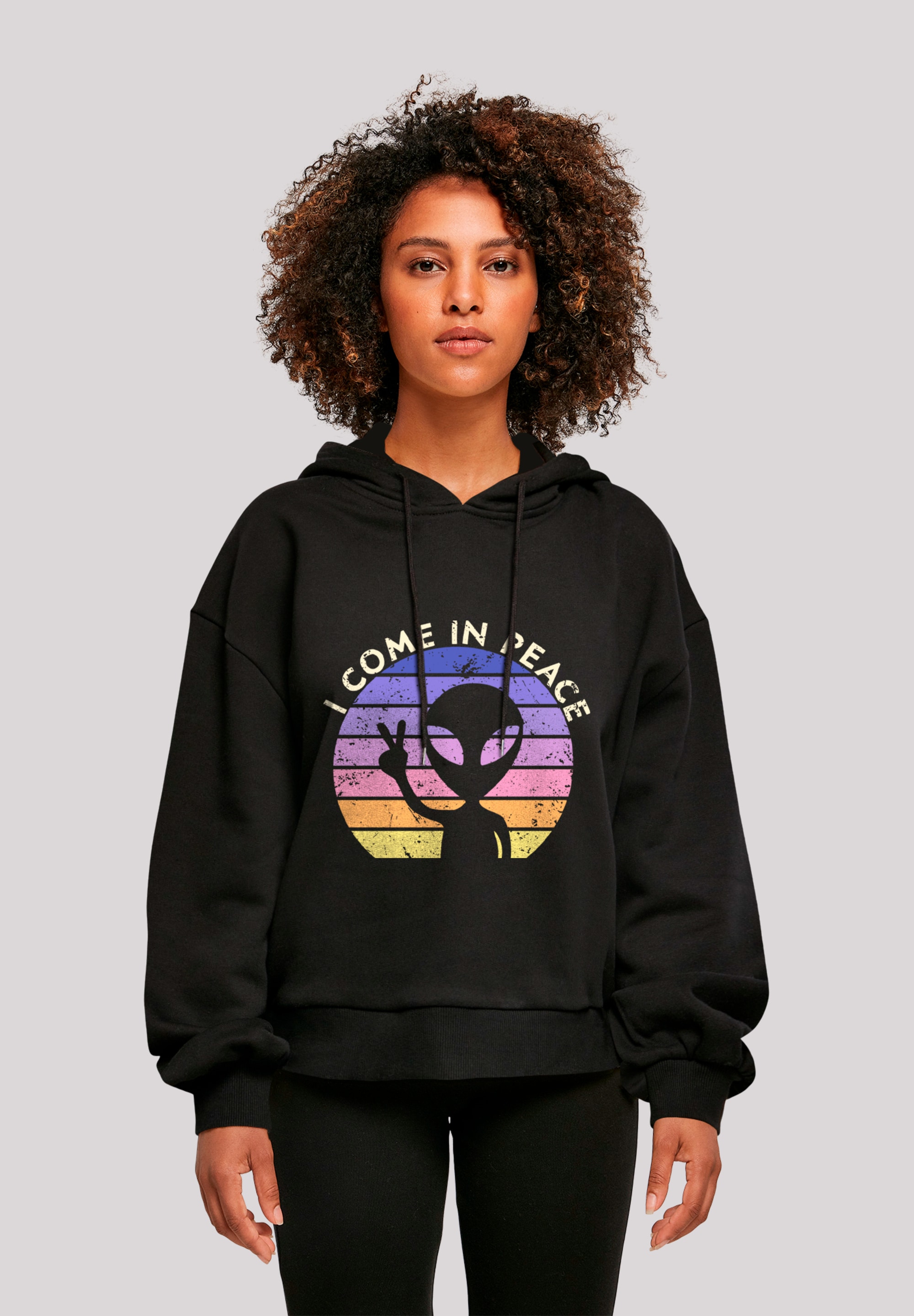 F4NT4STIC Sweatshirt »Alien Peace Sunset«, Premium Qualität