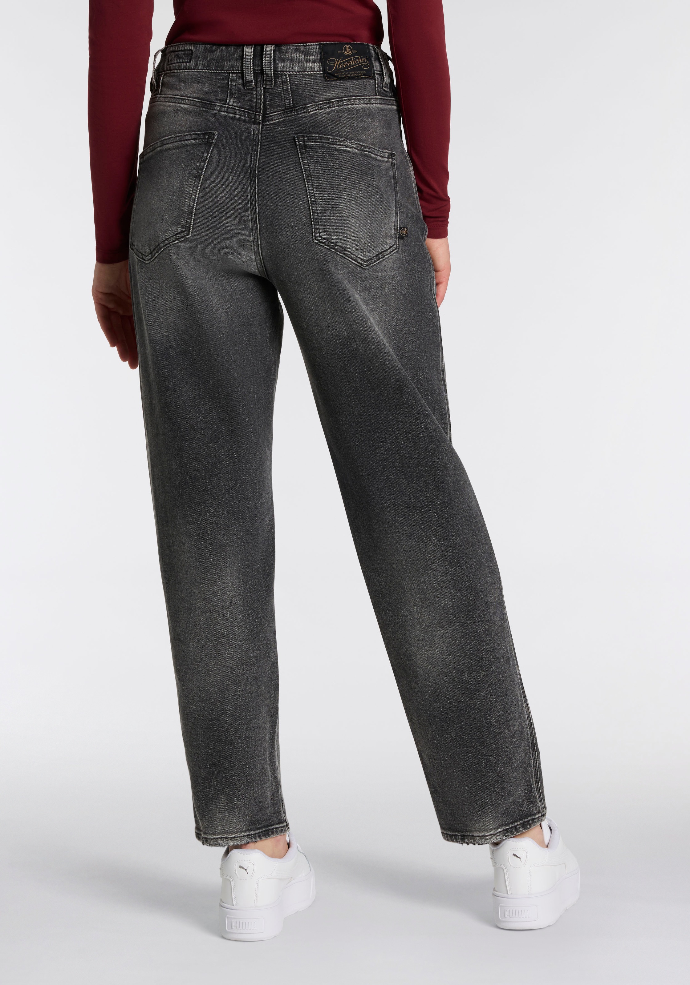 Herrlicher 5-Pocket-Jeans "Brooke Denim Black", im Loose Fit, mit Abnähern günstig online kaufen