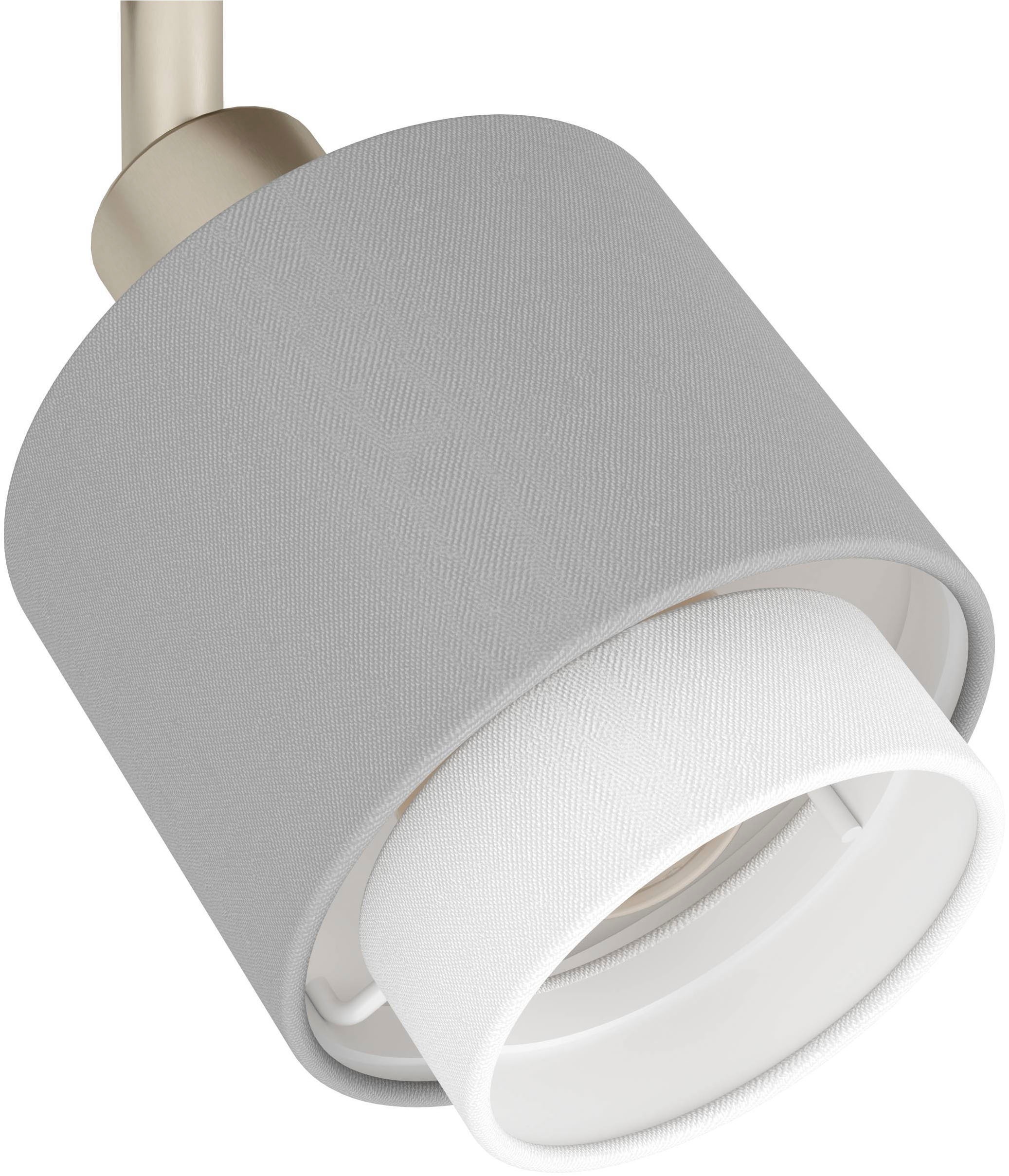 EGLO Deckenleuchte »Bellizzi Deckenstrahler schwenkbar, grau und weiß, E14, Küchenlampe« E14 1 Stk. Spot - L75 x B9 x H18,5 cm - nickel-matt - 4X7,5W exkl.