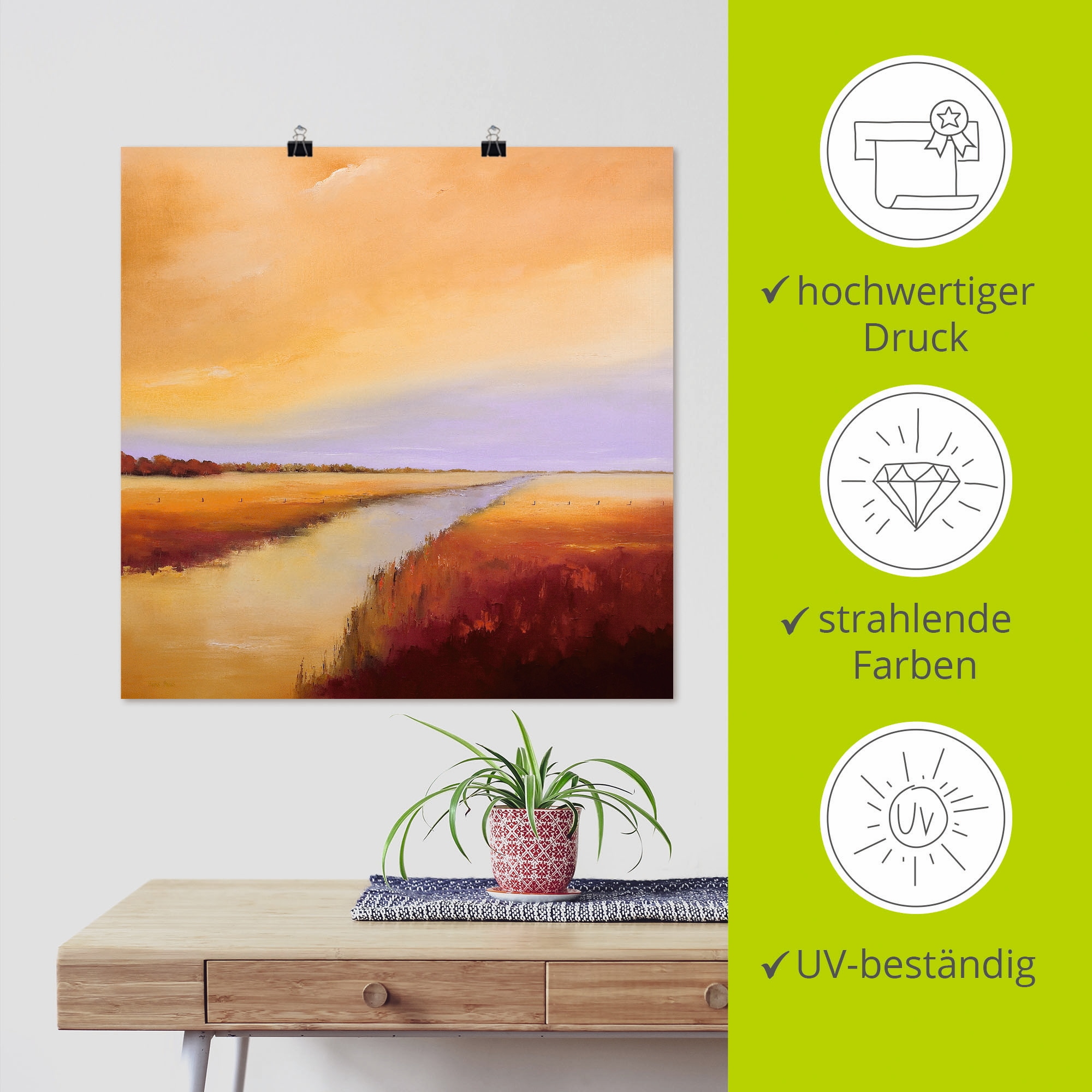 Artland Wandbild »Polder«, Gewässer, (1 St.), als Leinwandbild, Poster in verschied. Größen