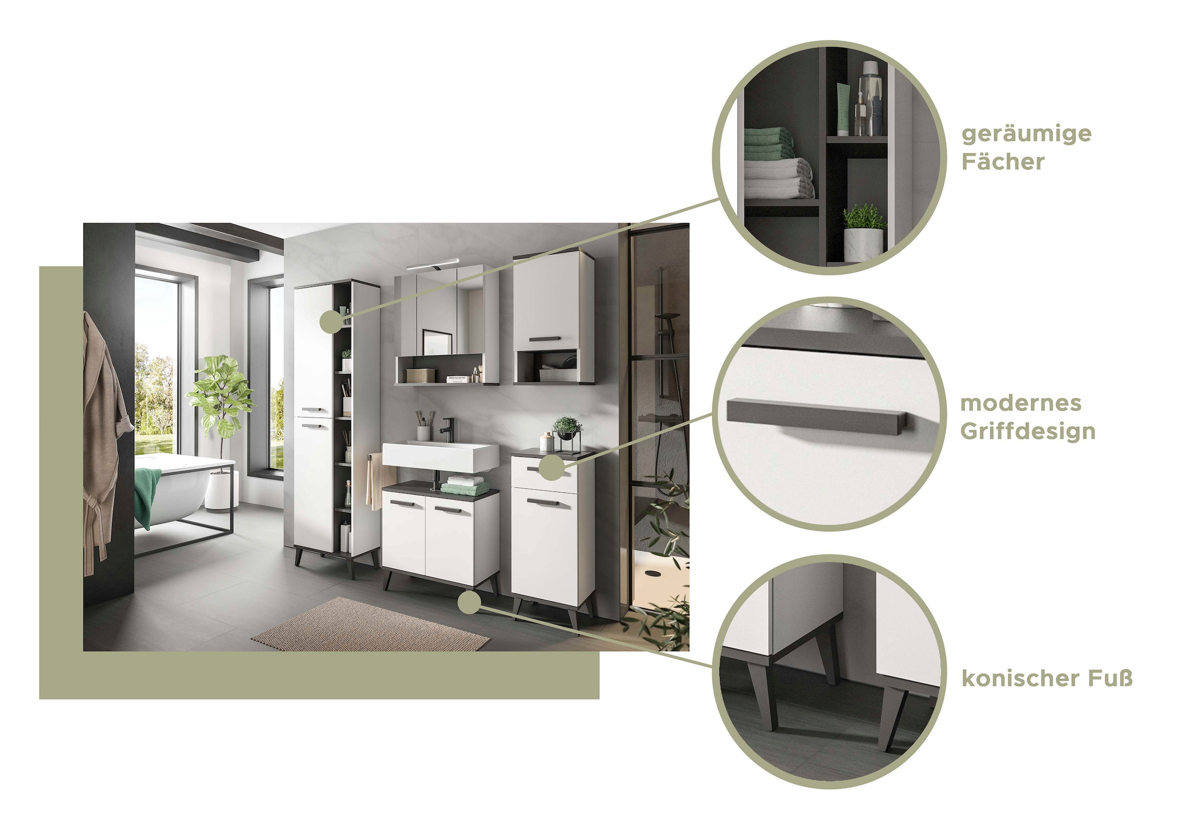 welltime Hängeschrank »Torun«, Badmöbel, Breite 34 cm