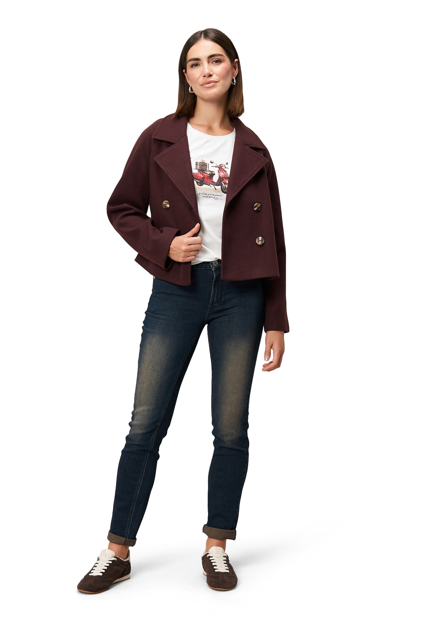 Zero Kurzarmshirt »Damen mit Glitzersteinchen« 1 Stk. weiteres Detail