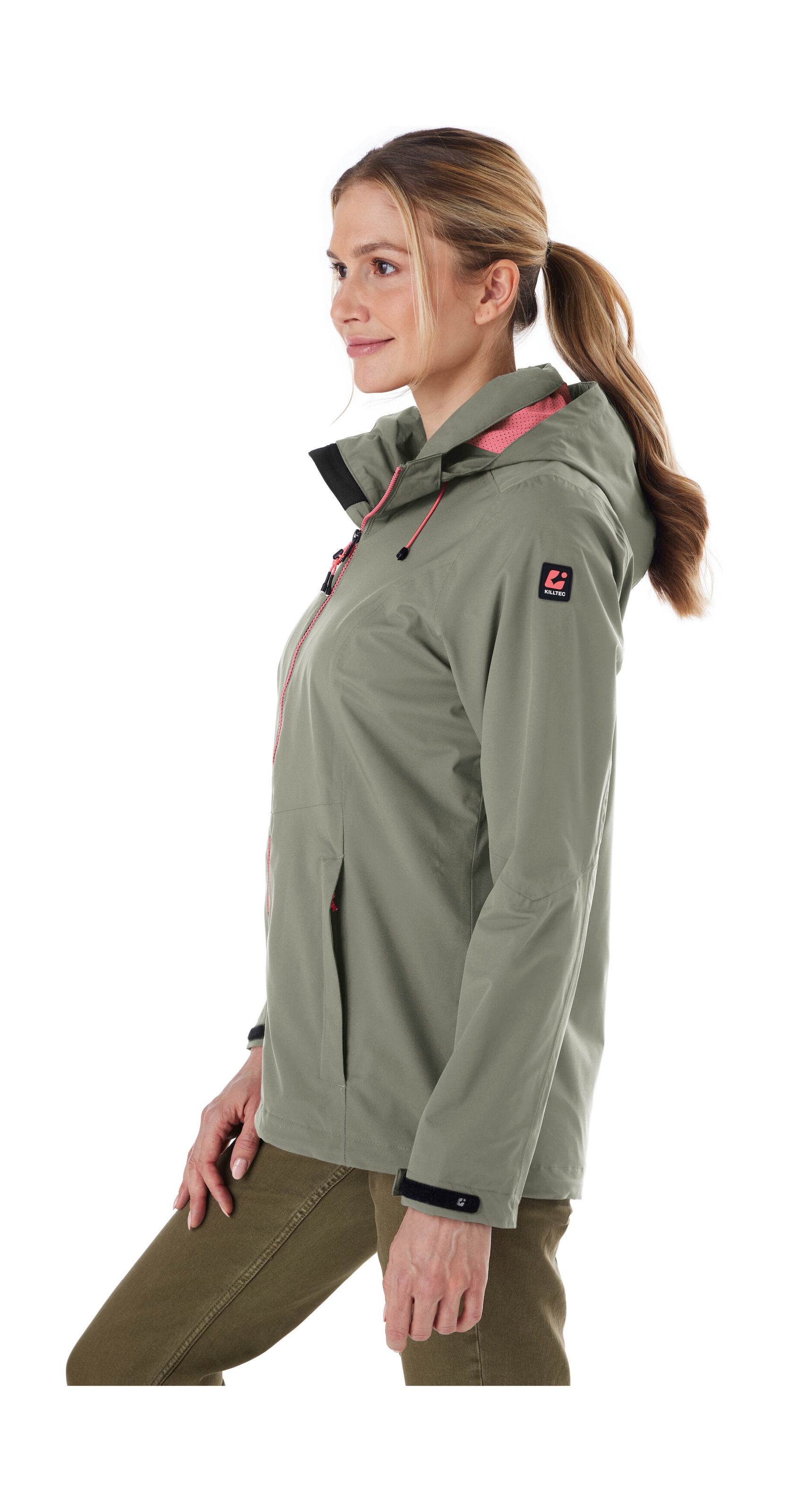 Killtec Outdoorjacke »Damen Regenjacke OOKS 1« Leichte, wasser- und winddichte Jacke, atmungsaktiv, abnehmbare Kapuze
