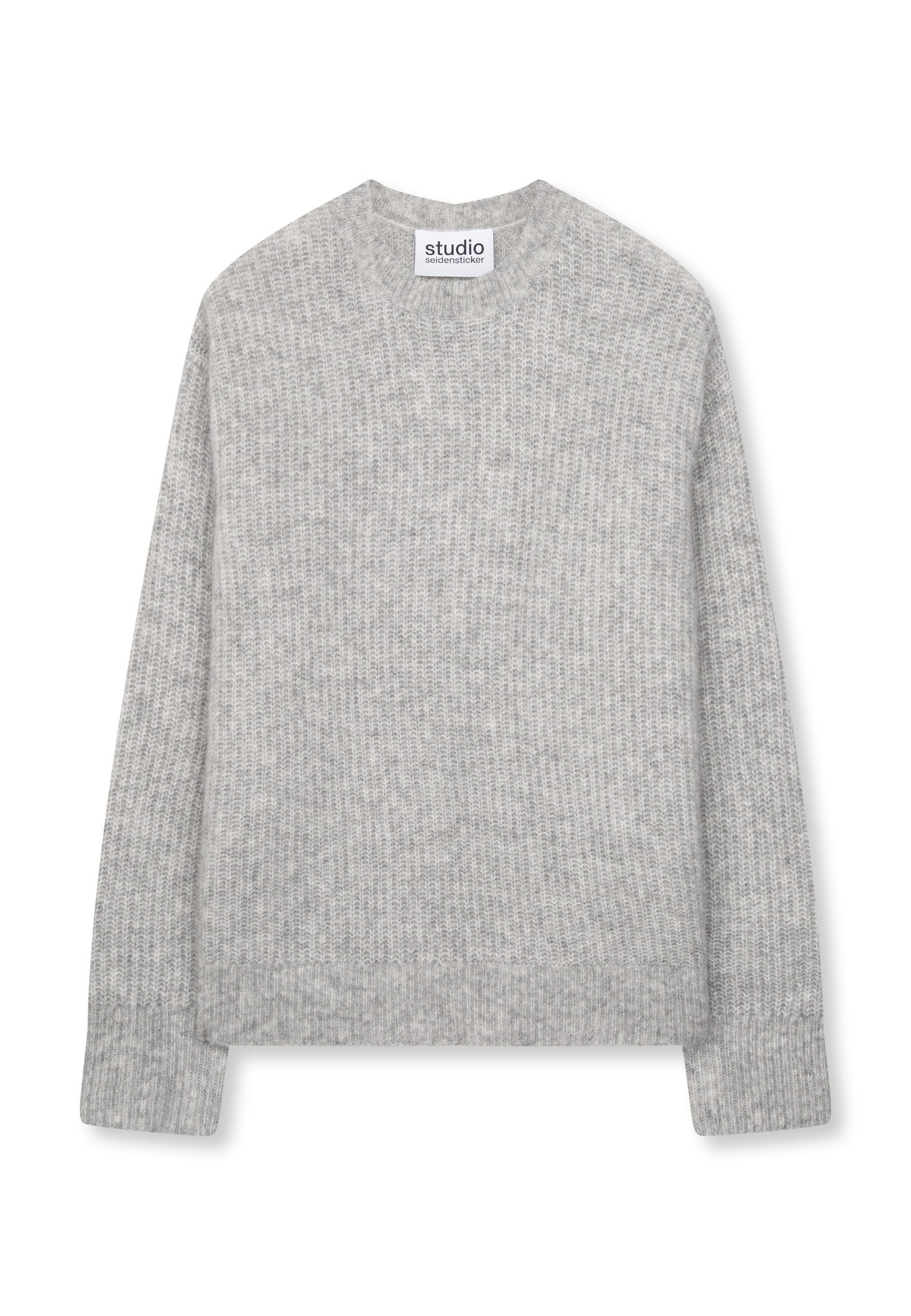 studio seidensticker Strickpullover 1/1 Rundhals Einfarbig meliert