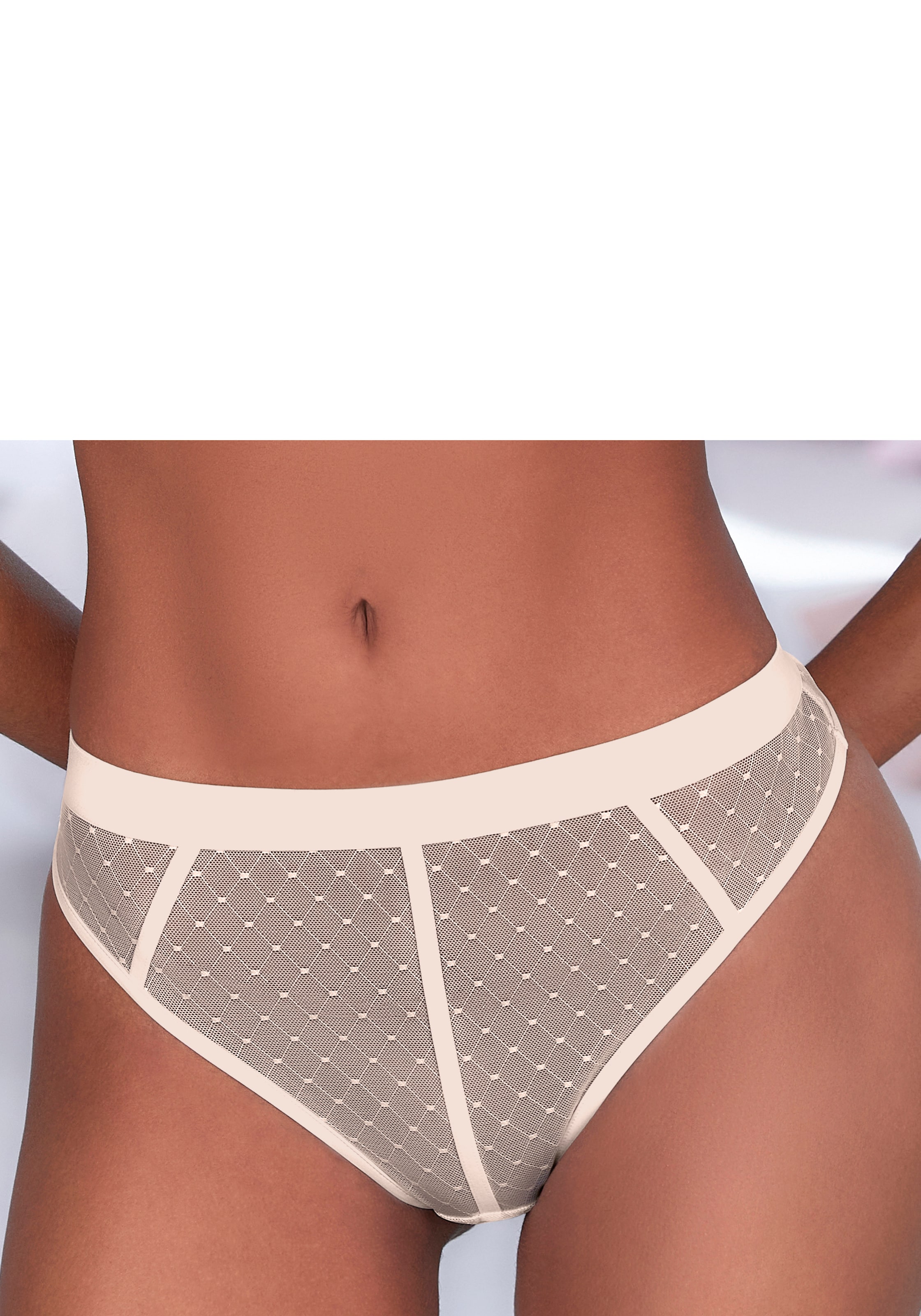 Vivance String "Ava" aus transparentem Mesh in Pünktchen-Optik, transparente Unterwäsche
