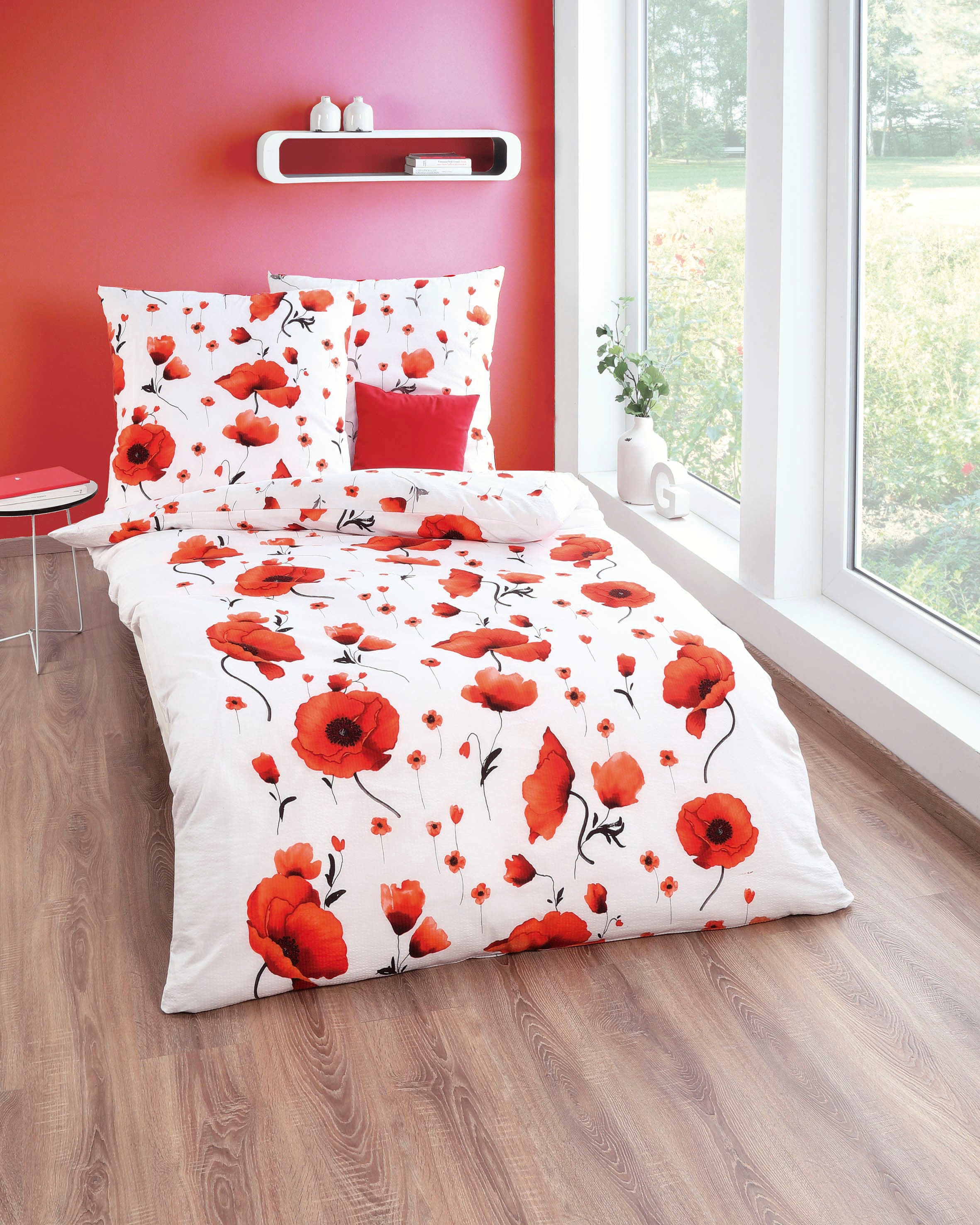 Kaeppel Bettwäsche "Scarlett Poppies" 2 Stk. tlg. mit großen Mohnblumen günstig online kaufen