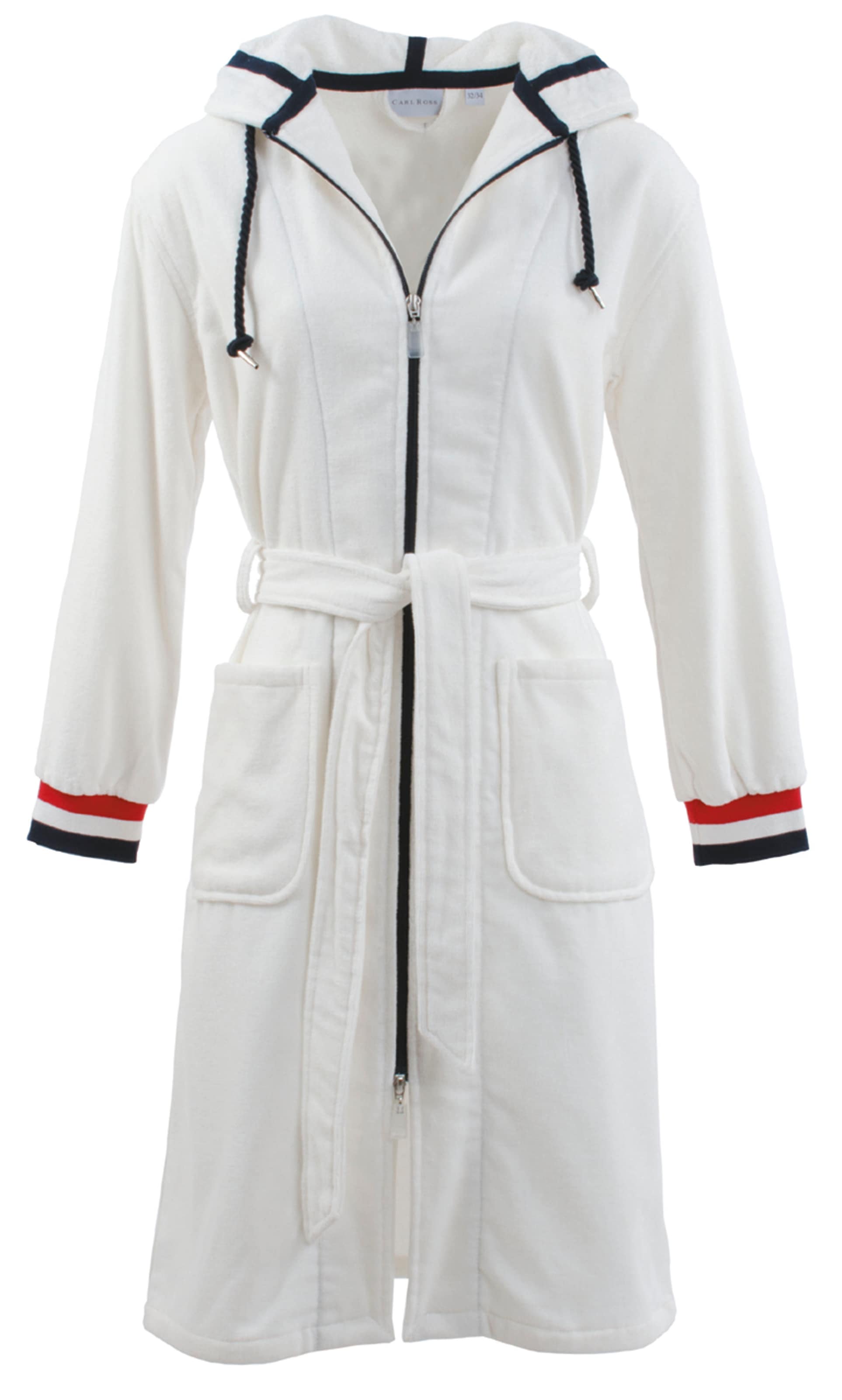Carl Ross Damenbademantel "437410" 1 Stk. tlg., mit Tricolour Ärmelbündchen günstig online kaufen