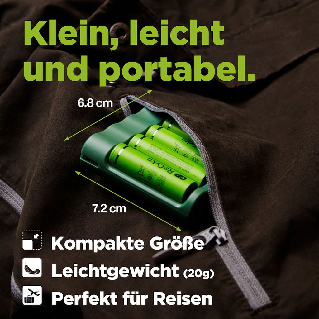 GP Batteries Akku-Ladestation »USB-Akkuladegerät B421 inkl. 4x ReCyko AA Akkus je 2100 mAh«