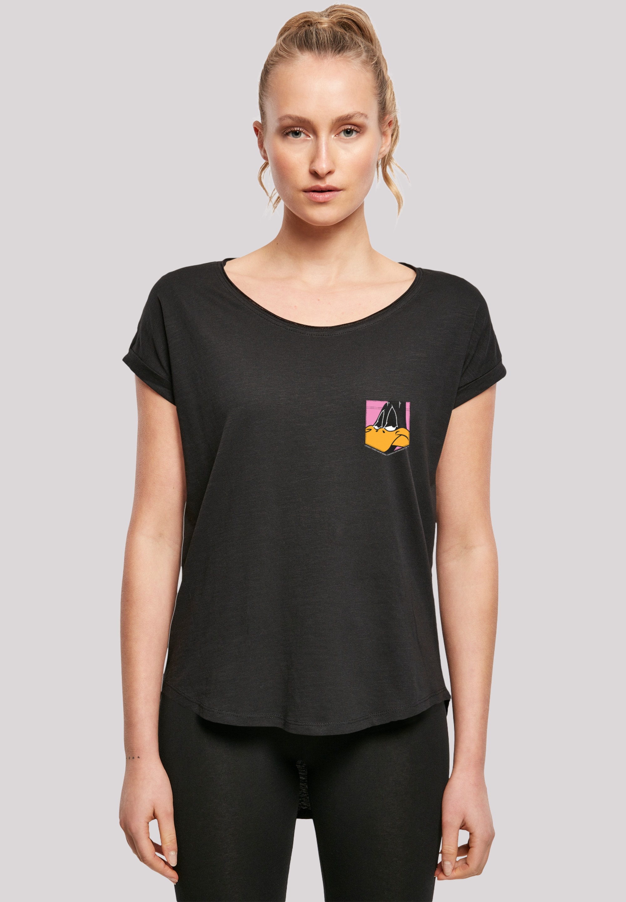 F4NT4STIC T-Shirt "Looney Tunes Daffy Duck Face Faux Pocket", Print günstig online kaufen