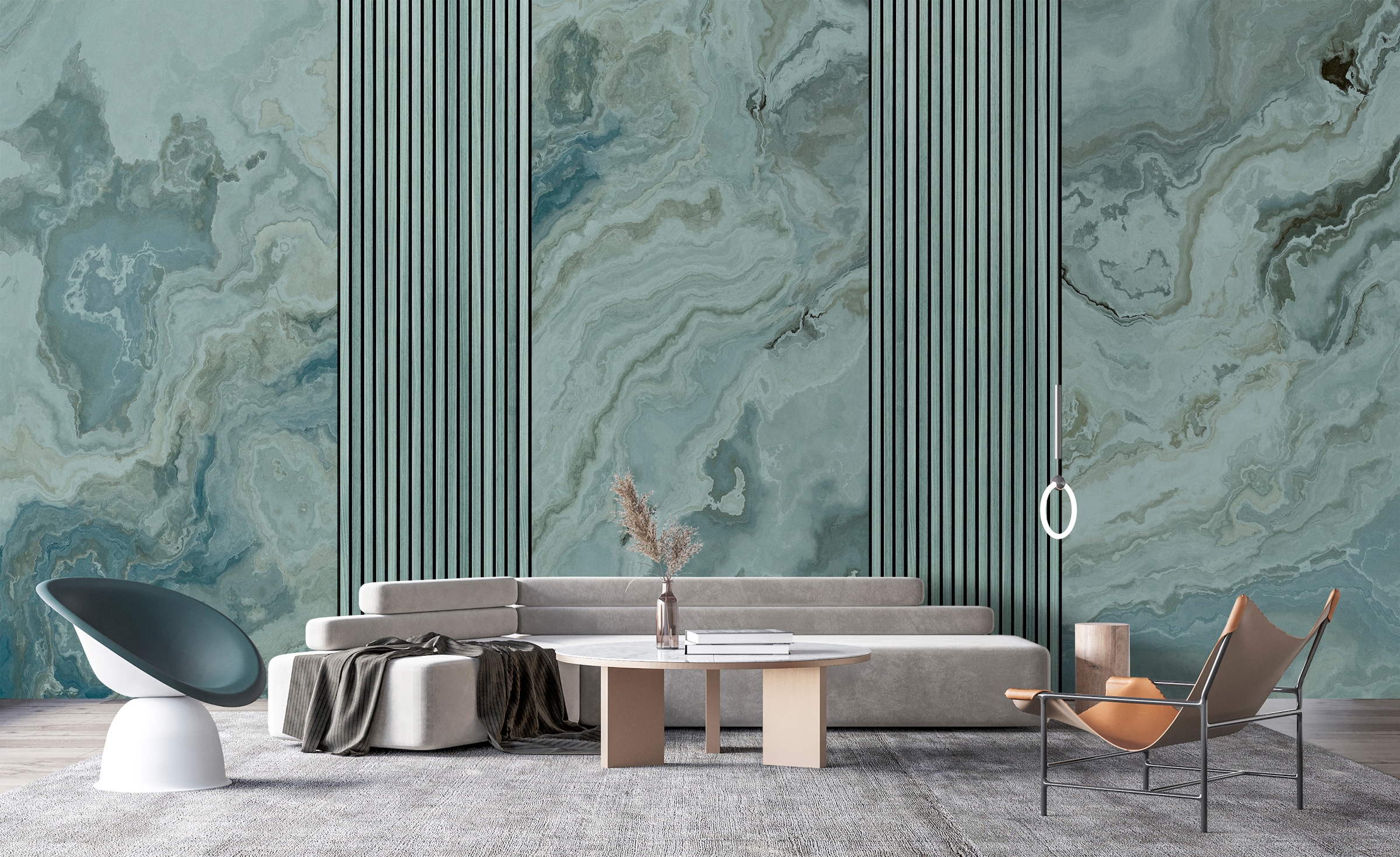 living walls Vliestapete "Marmor-Tapete mit Linienstruktur marmoriert" matt glatt